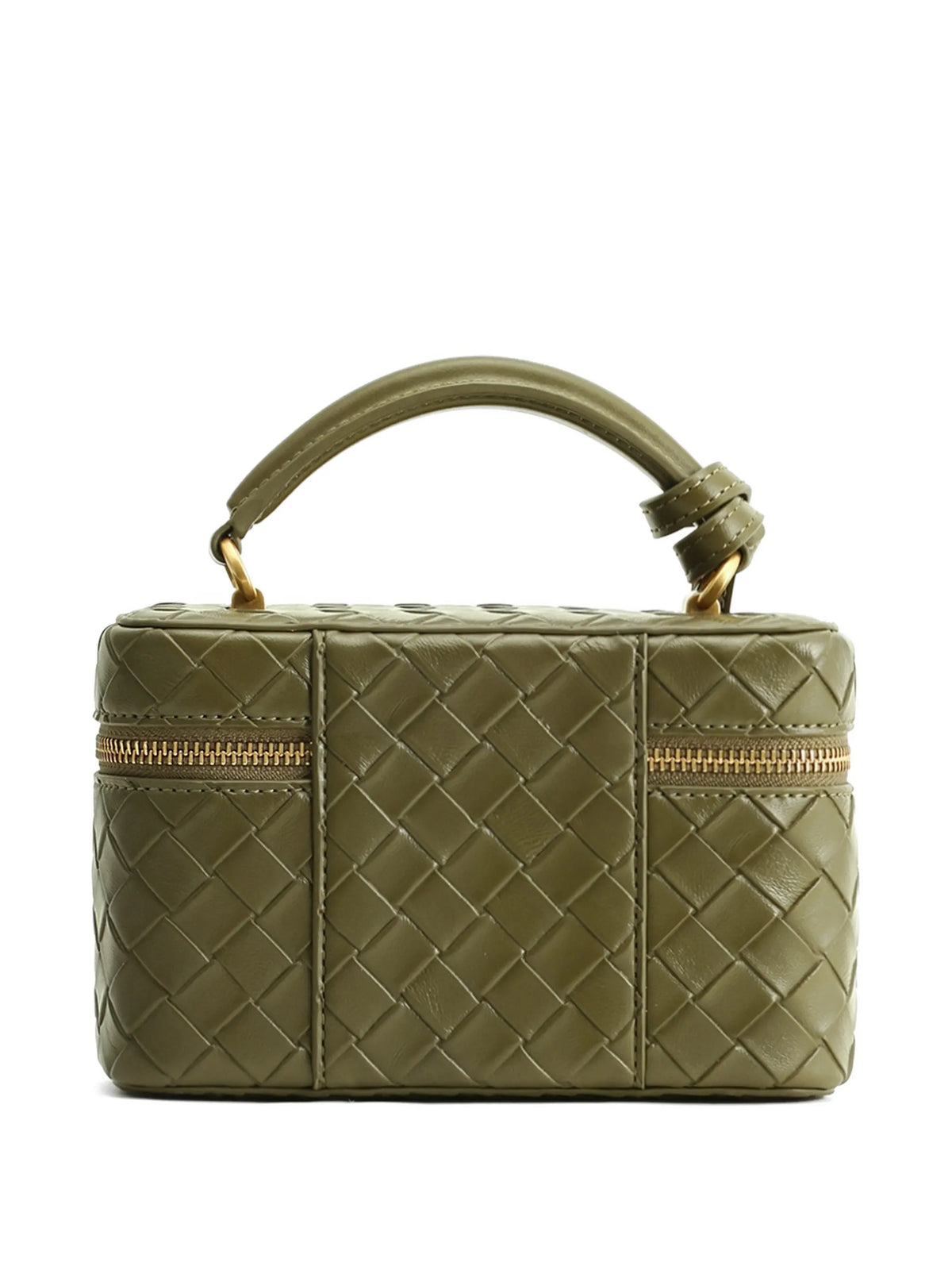 Cleo woven texture box shape top handle bag