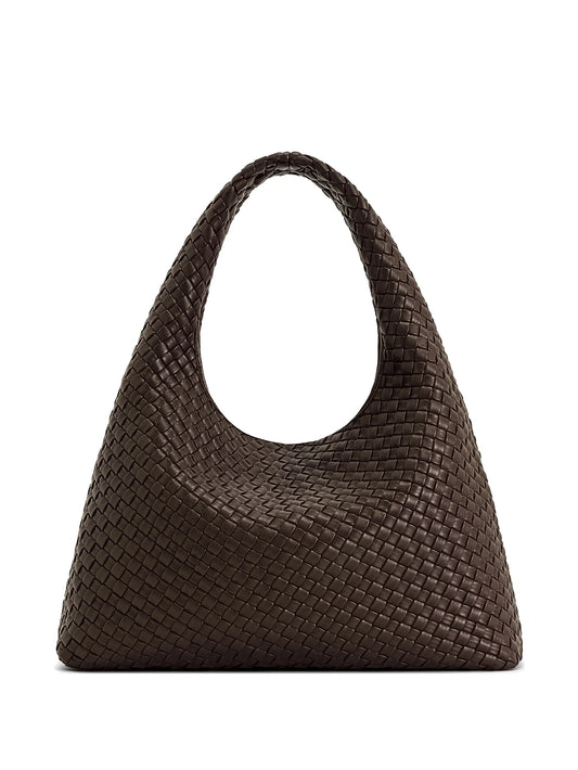 Laura faux suede woven shoulder bag