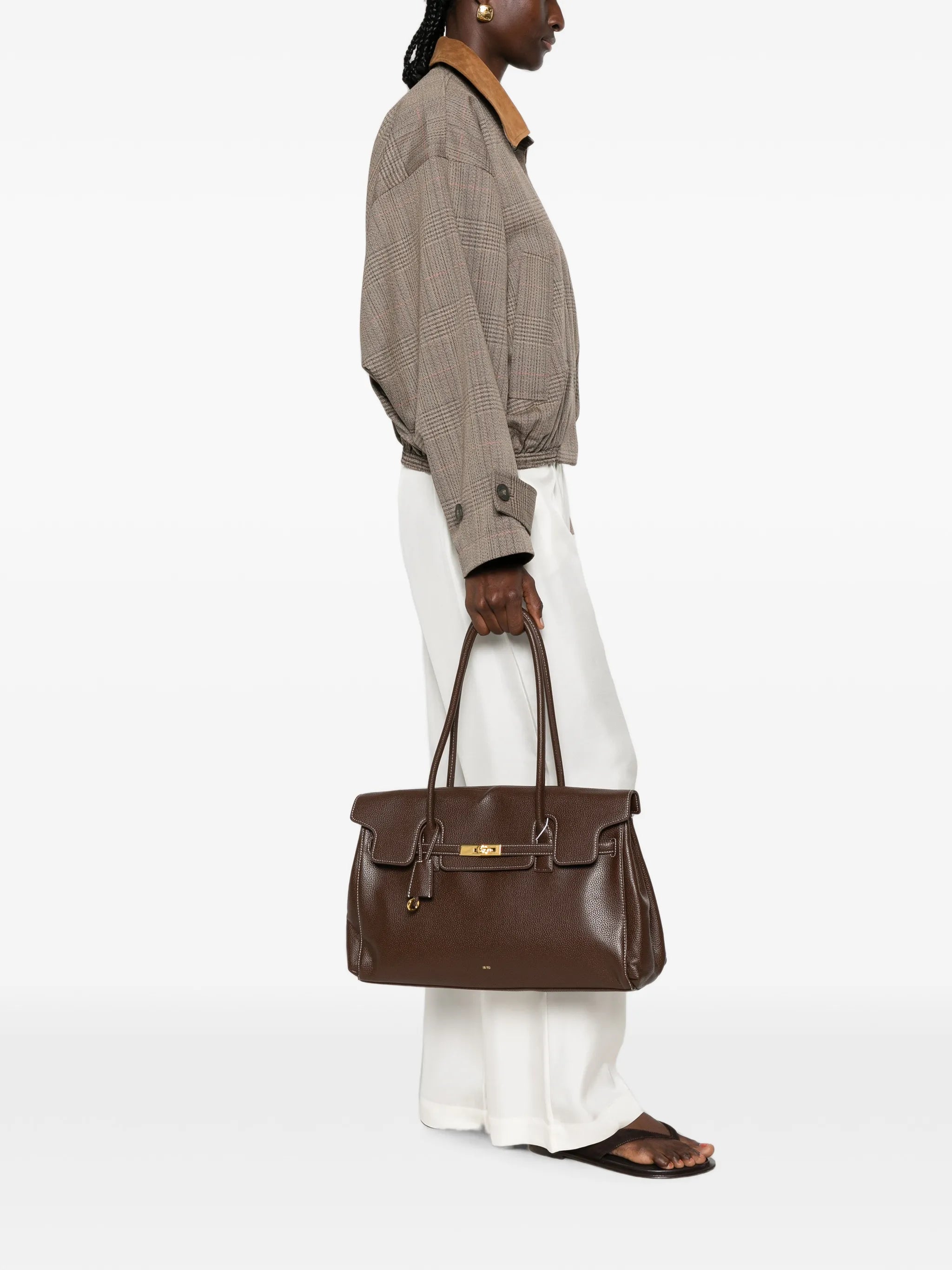 large Yara twist-lock-fastening shoulder bag