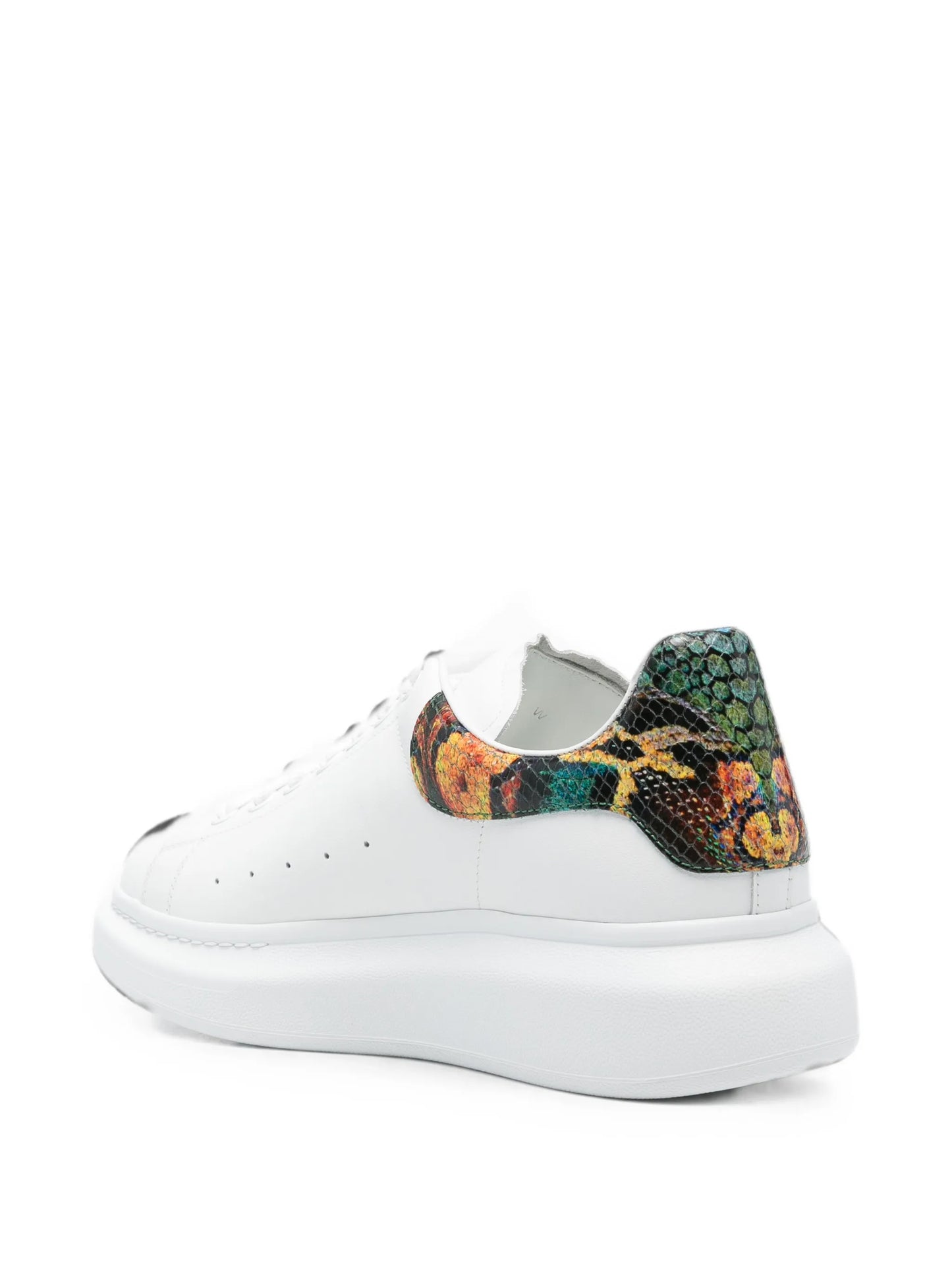 animal-print lace-up sneakers