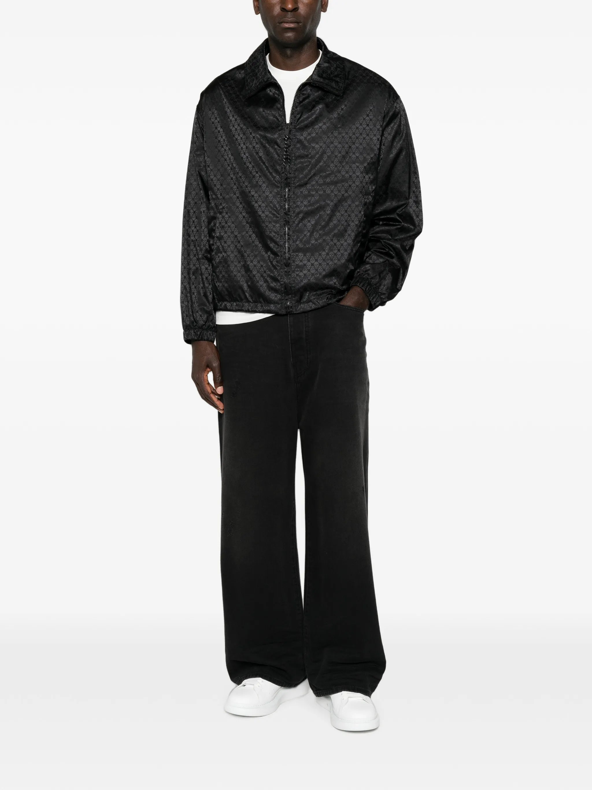 Skull-jacquard jacket