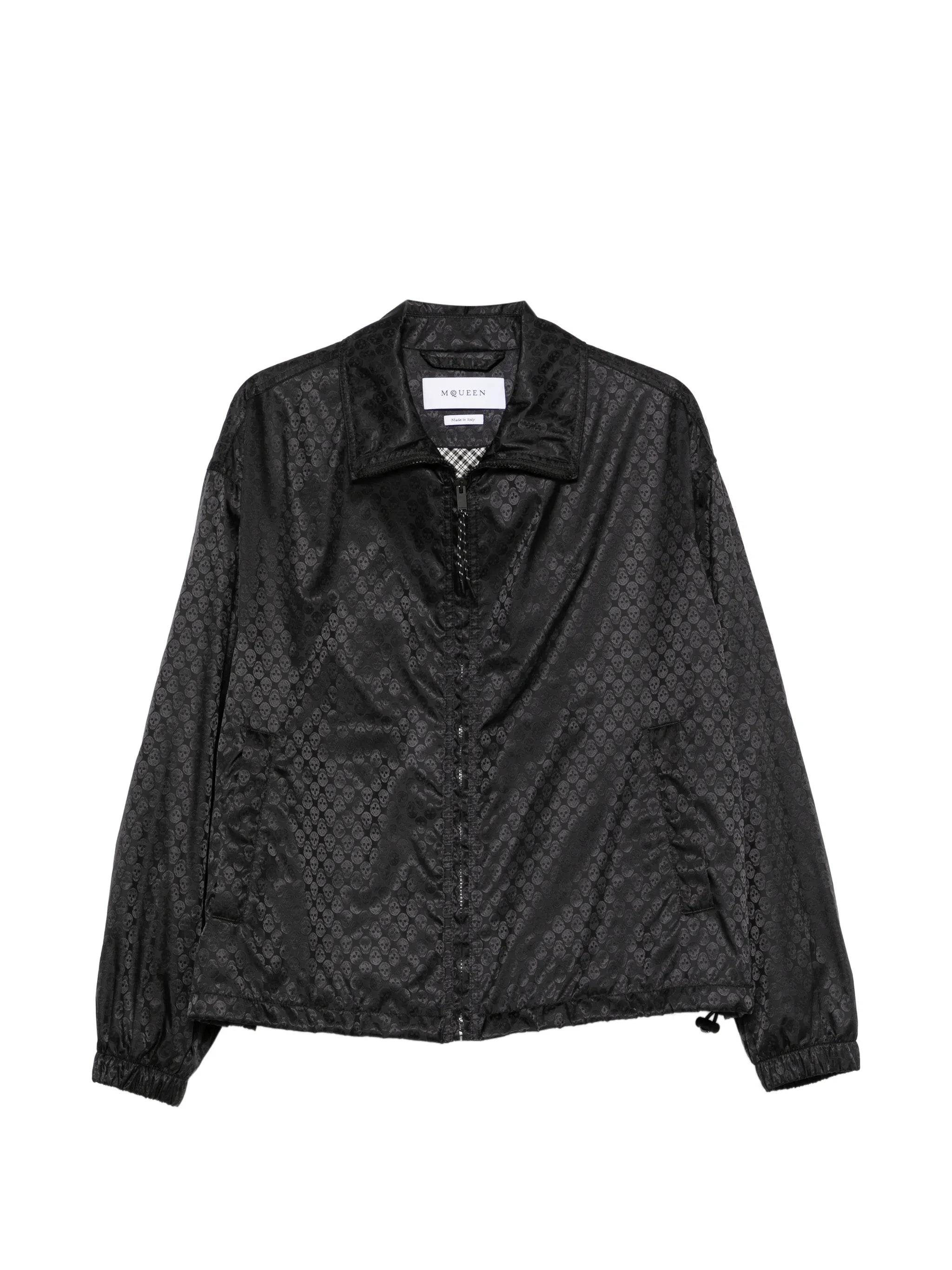 Skull jacquard jacket in black
