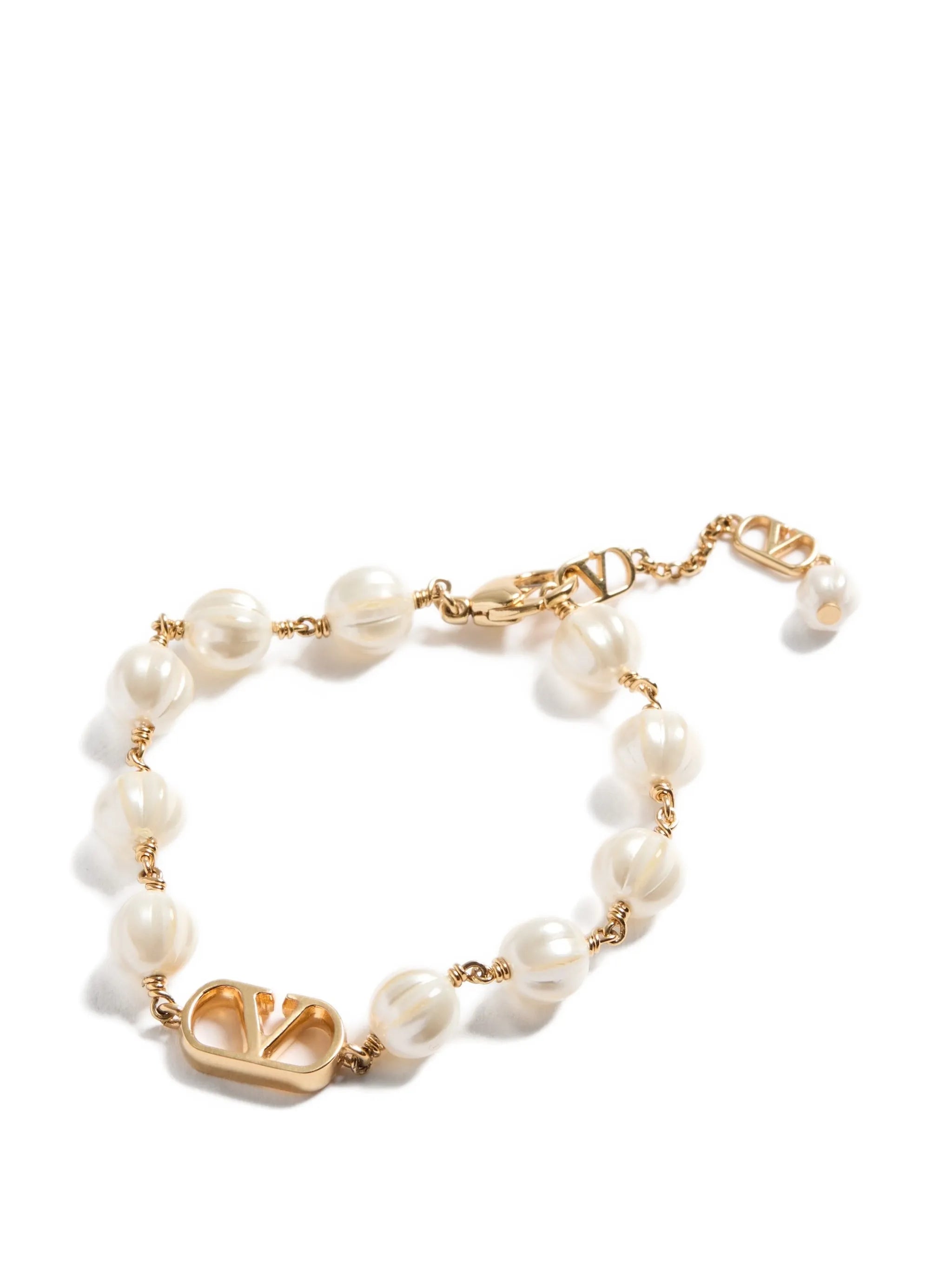 Vlogo Signature bracelet in metal with glass beads