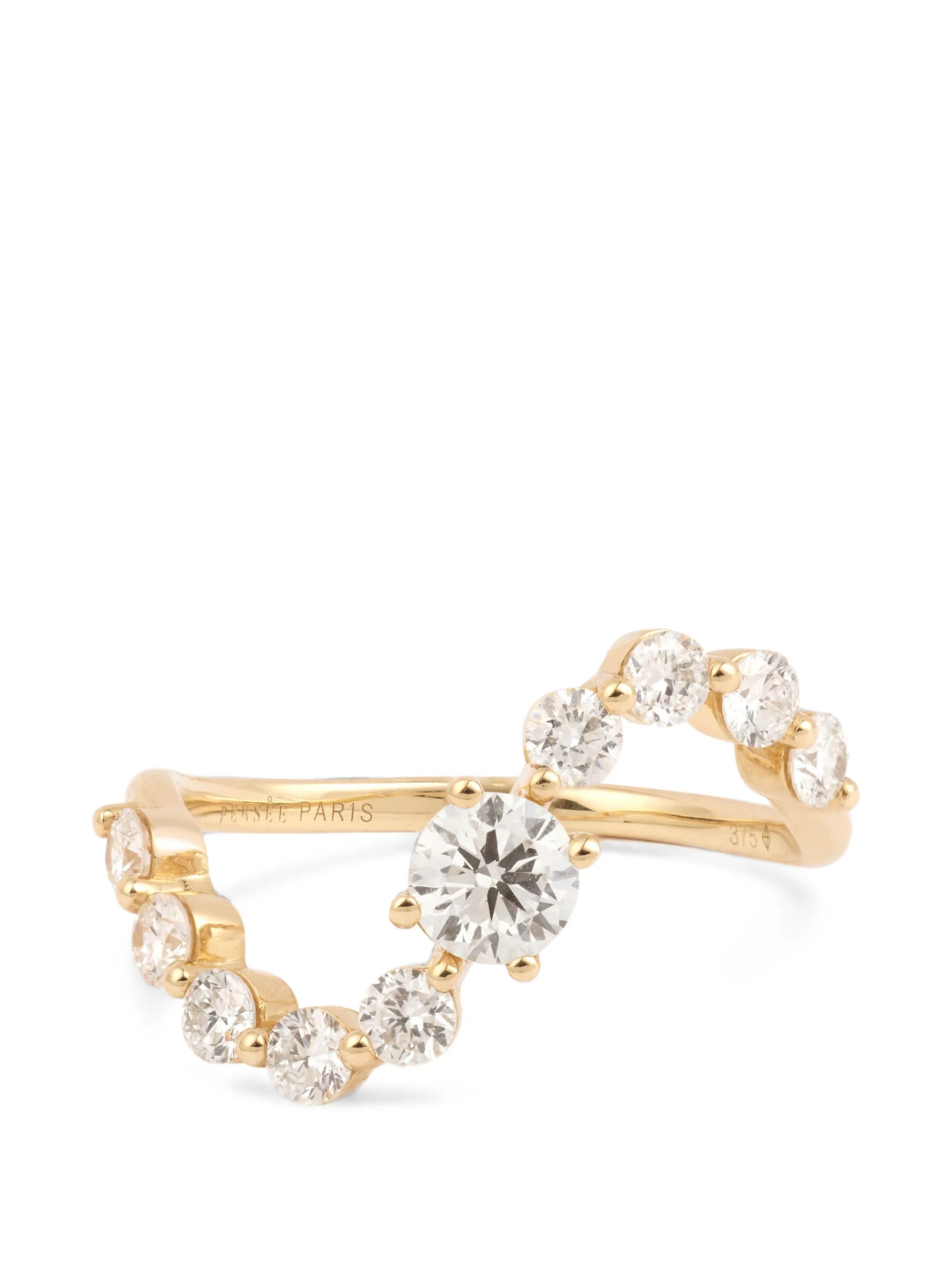 Wave diamond ring