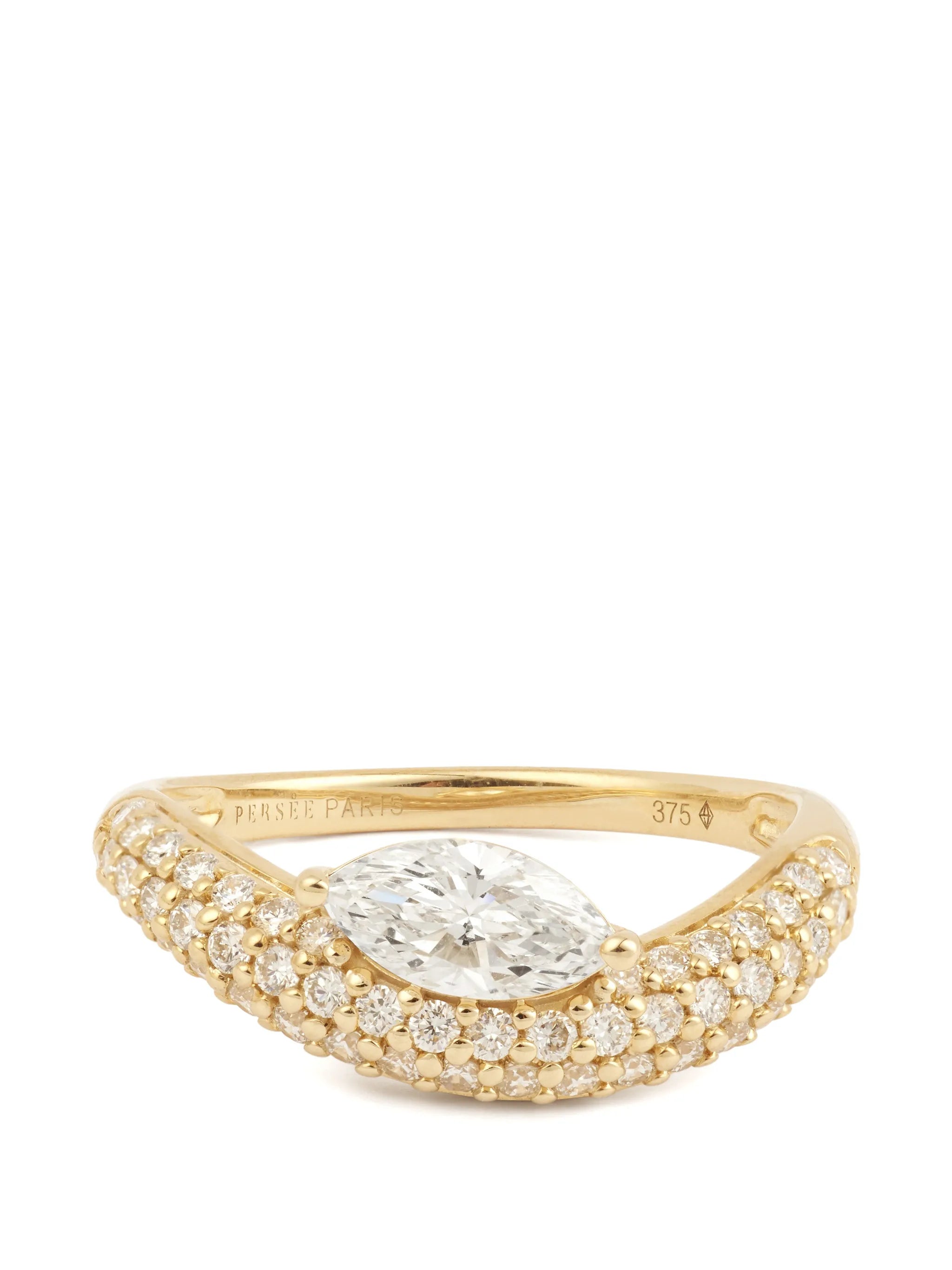 Wave Dome diamond ring