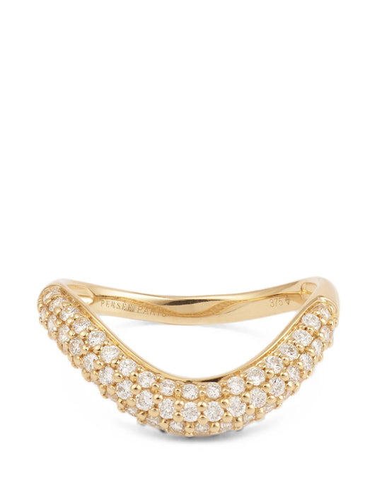 Wave diamond ring