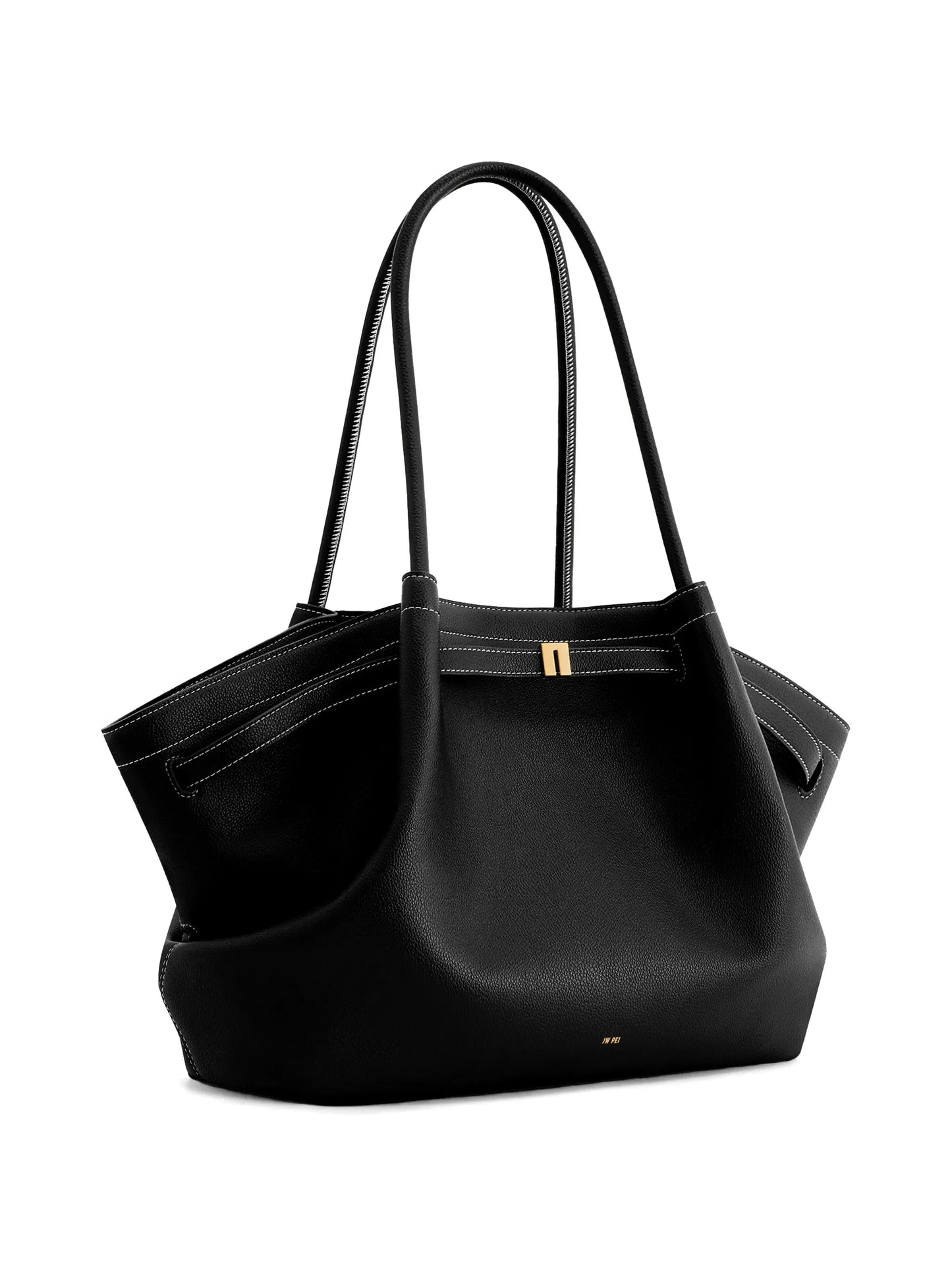 Hana contrast-stitch tote bag