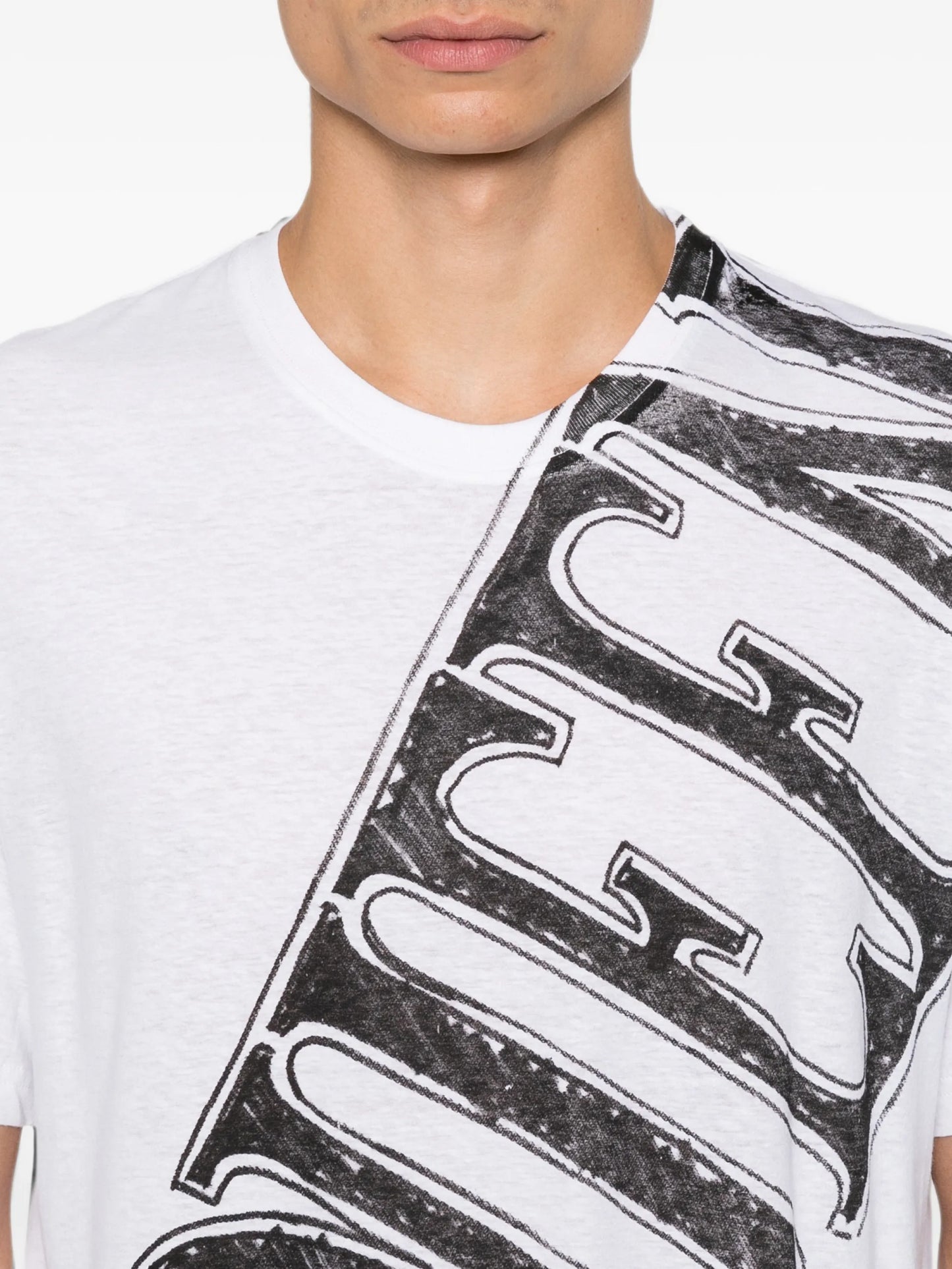 Sketch logo print T-shirt in white/black