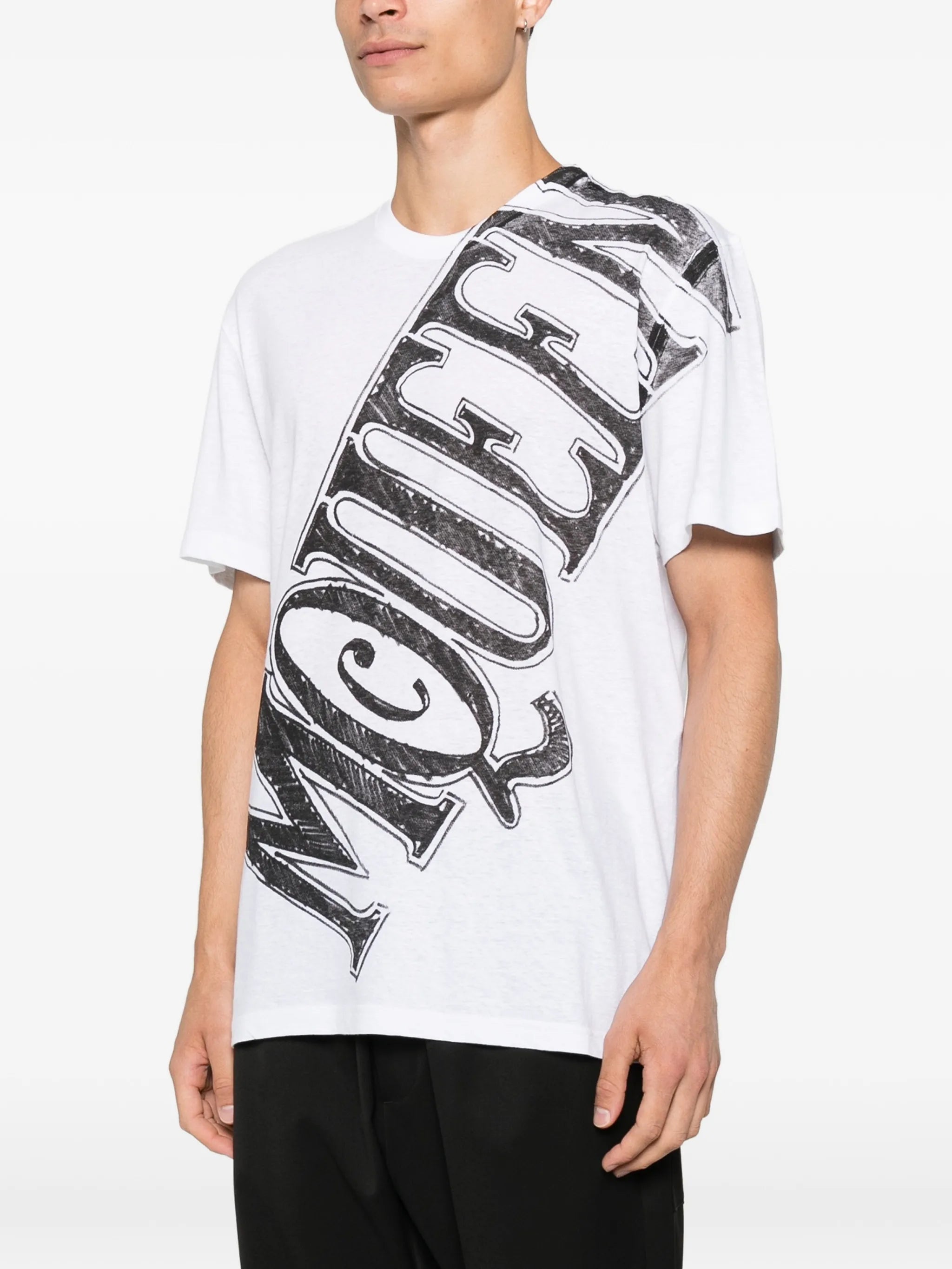 Sketch logo print T-shirt in white/black