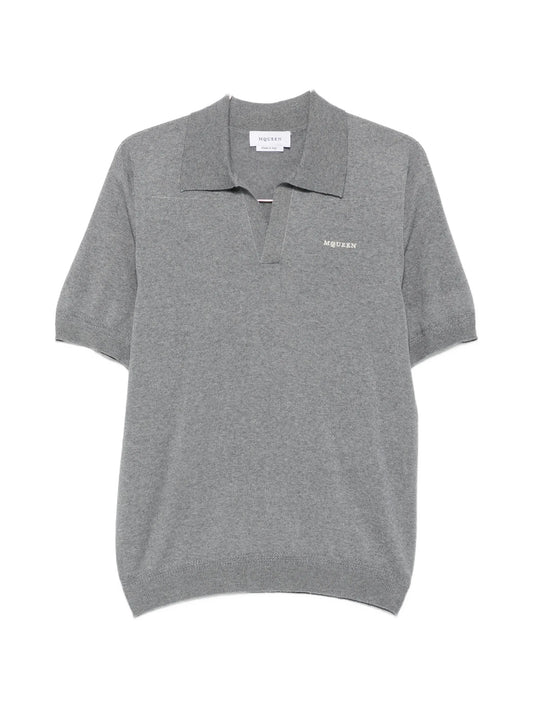 logo-embroidered short-sleeve top