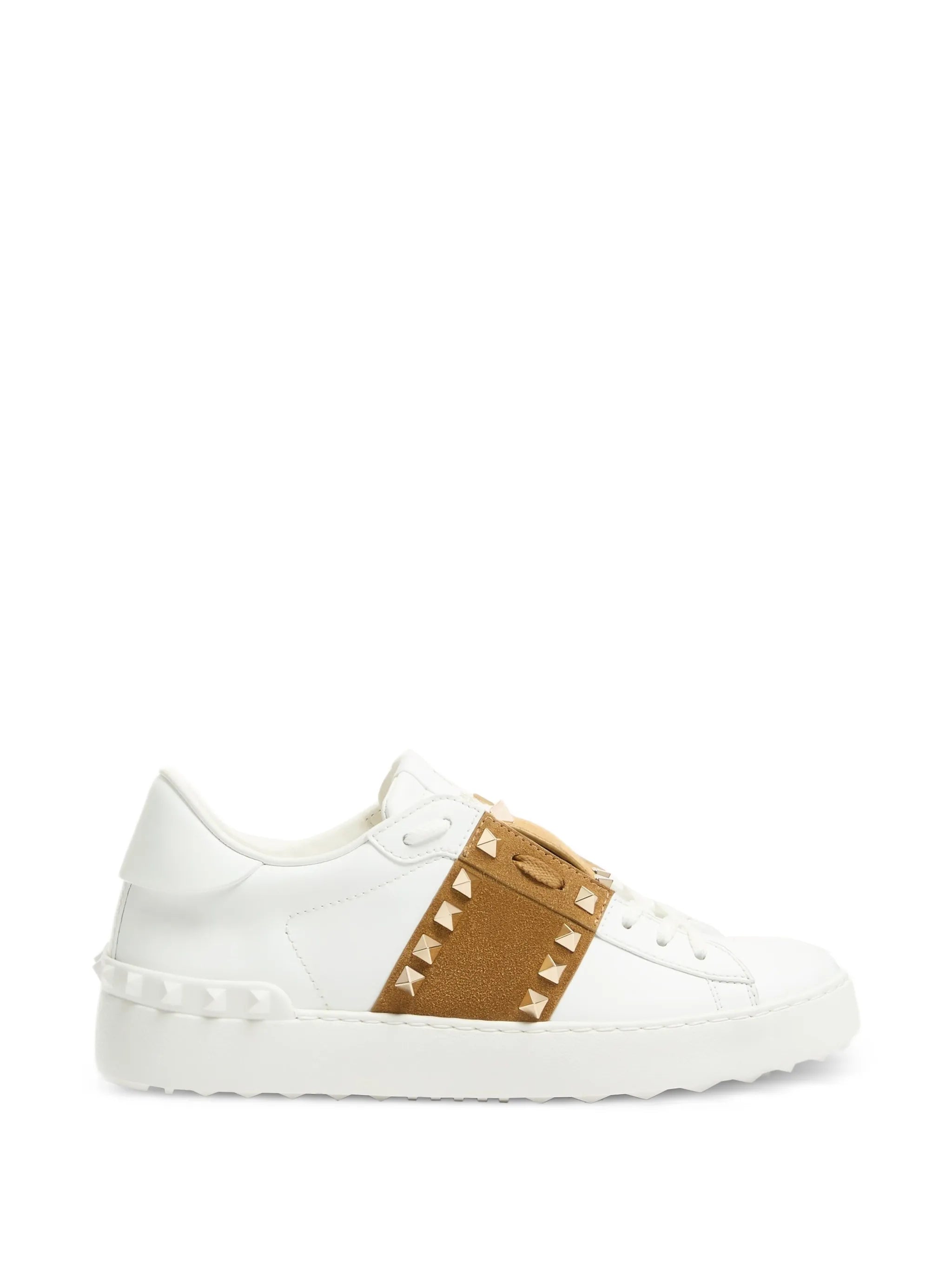 Rockstud untitled sneakers in calfskin with split leather band