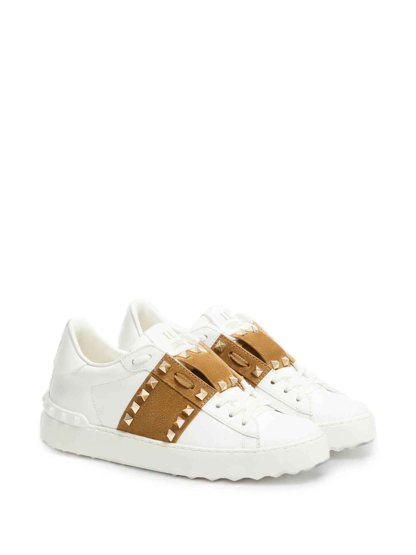 Rockstud untitled sneakers in calfskin with split leather band