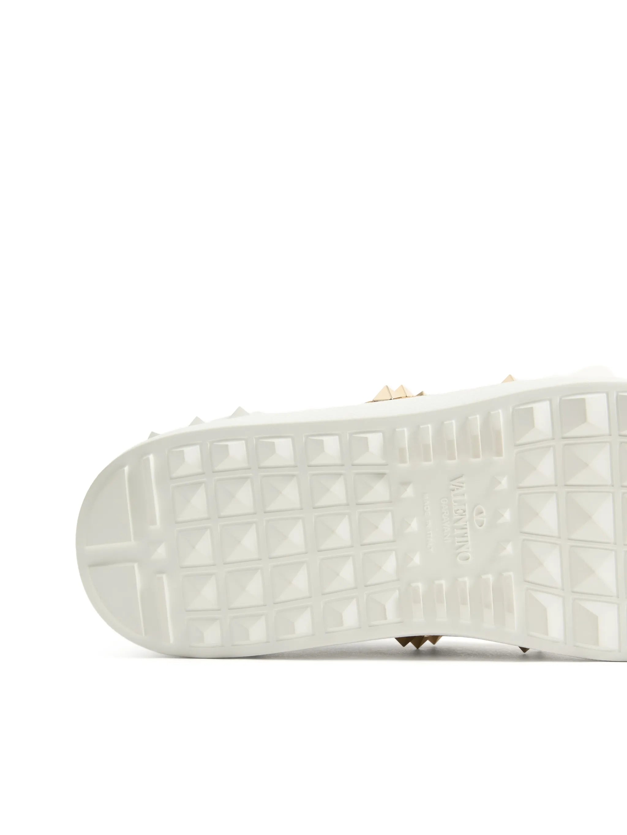 Rockstud untitled sneakers in calfskin with split leather band