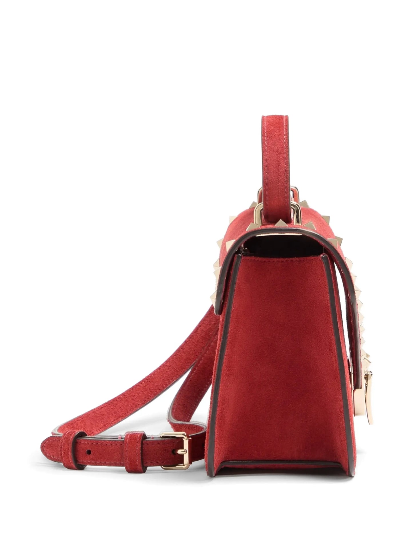 Rockstud small suede crossbody bag