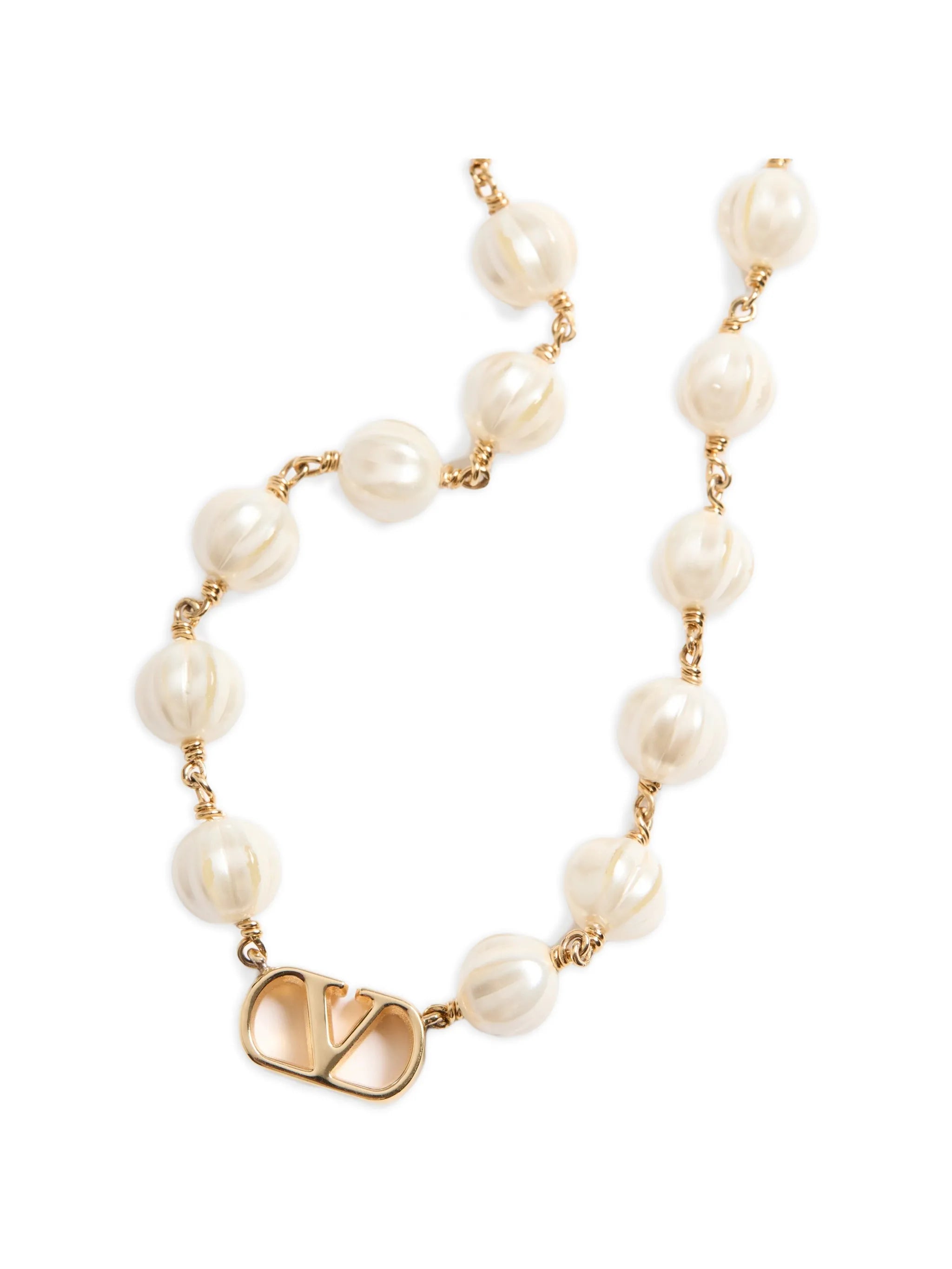 Vlogo Signature necklace in metal and glass beads