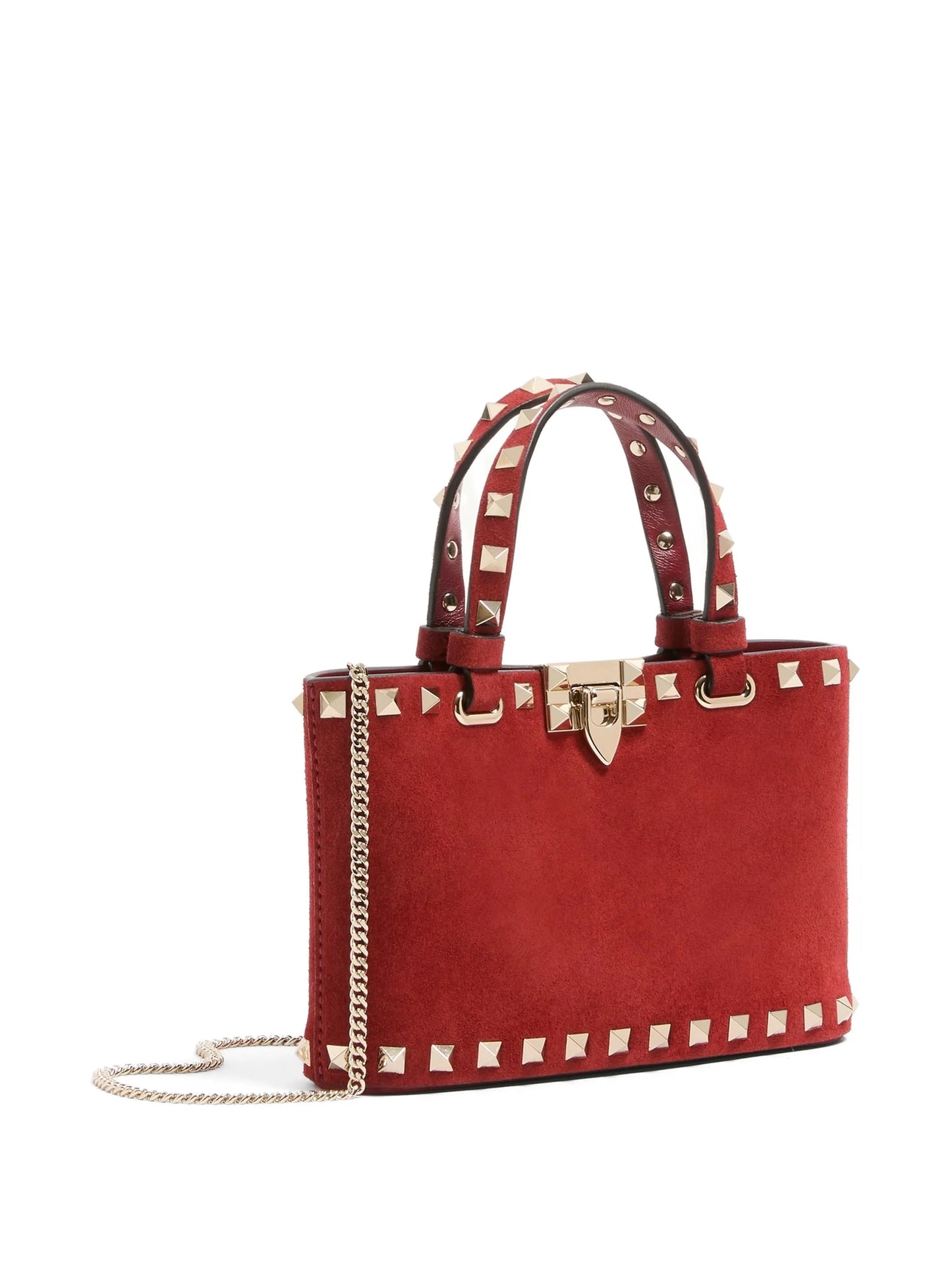Rockstud mini suede shopping bag