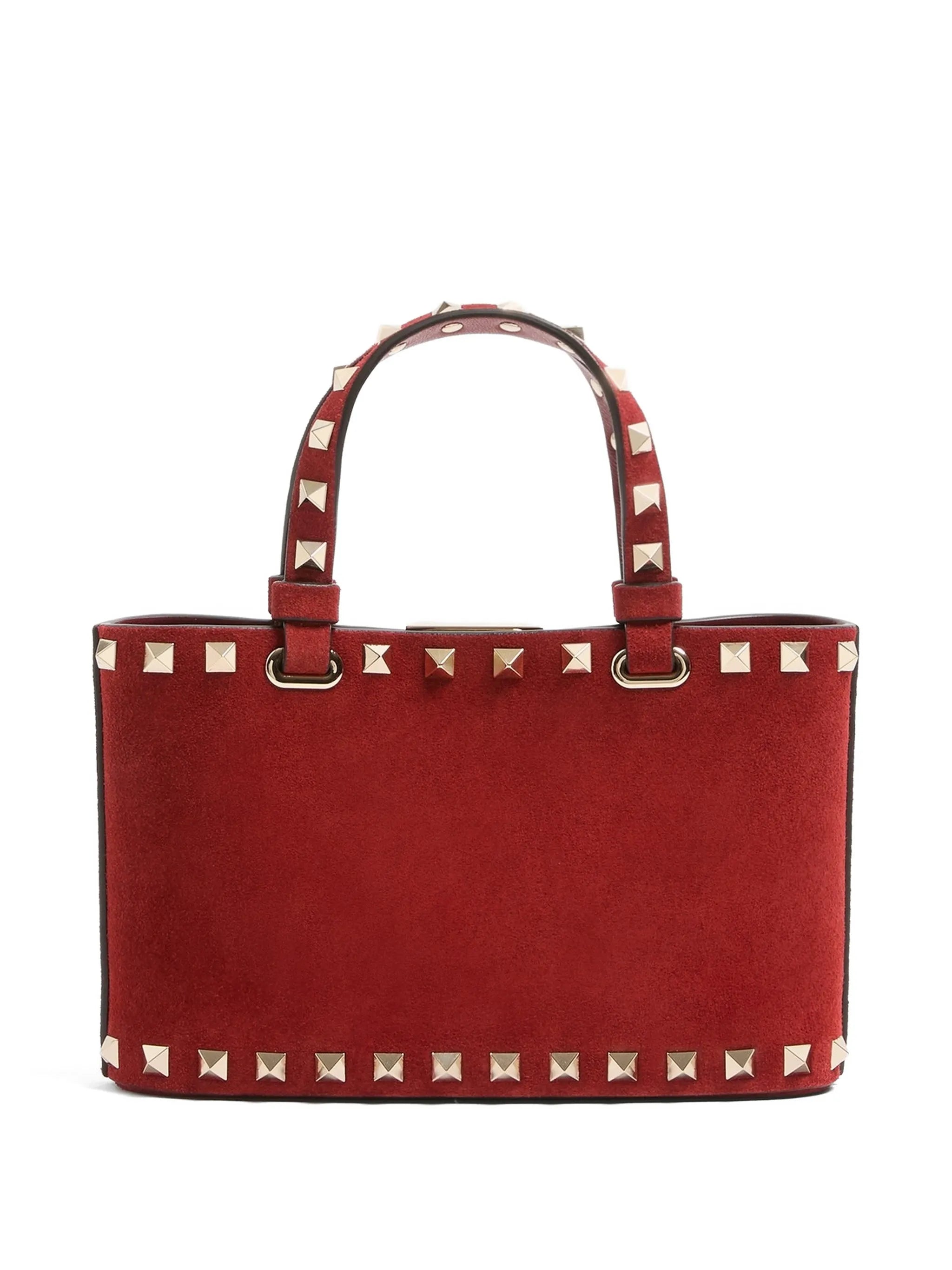 Rockstud mini suede shopping bag