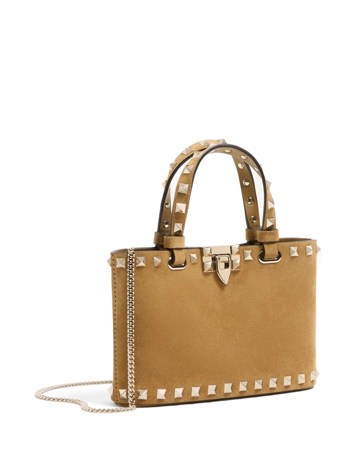 Rockstud mini suede shopping bag