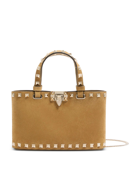 Rockstud mini suede shopping bag