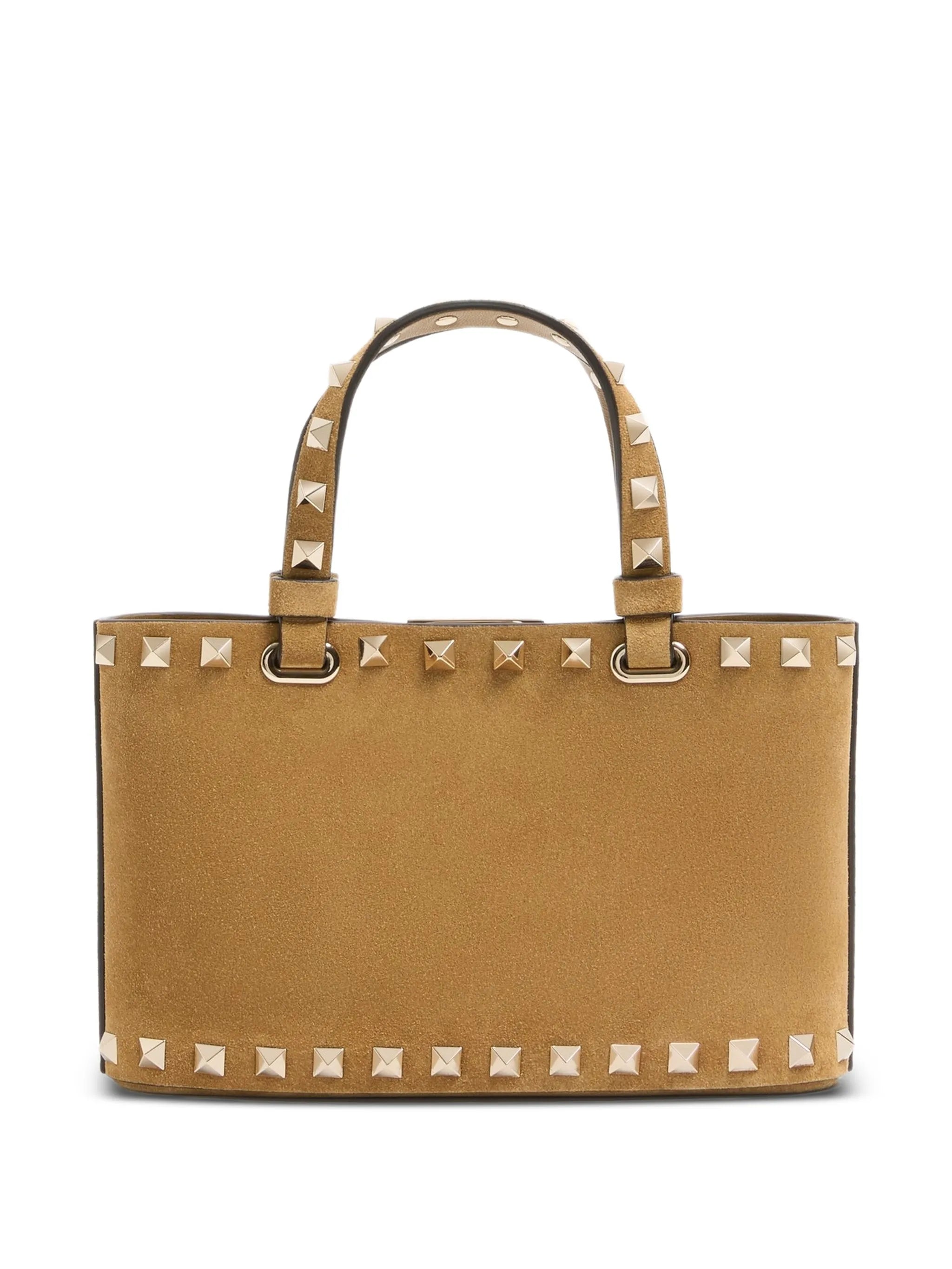 Rockstud mini suede shopping bag