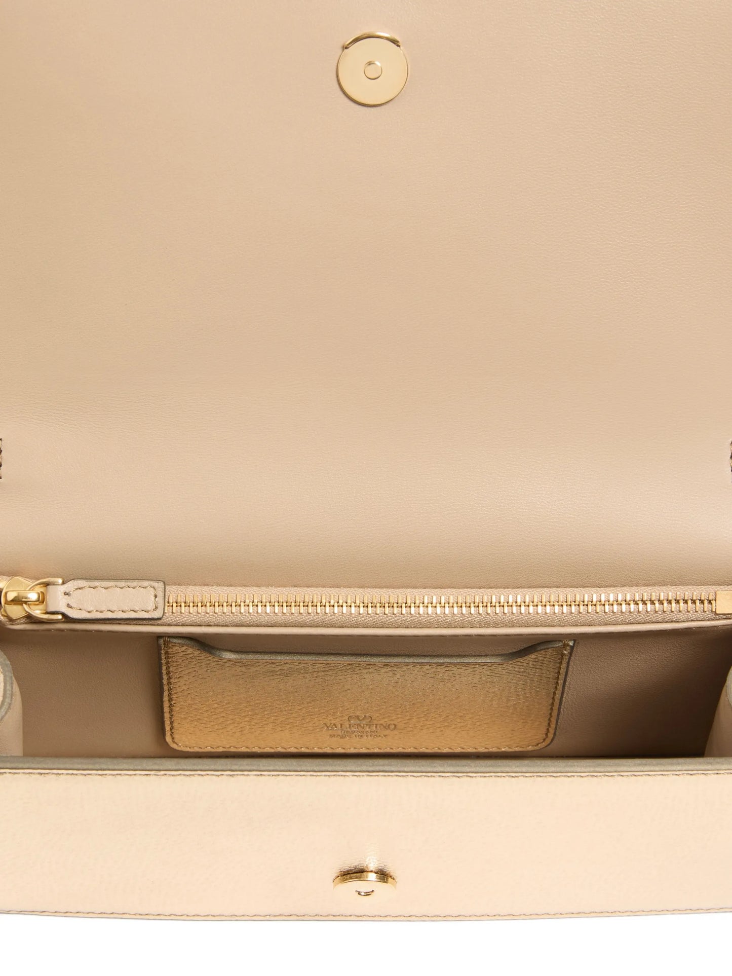 Vlogo Signature mini shoulder bag in laminated grainy calfskin with jewel logo
