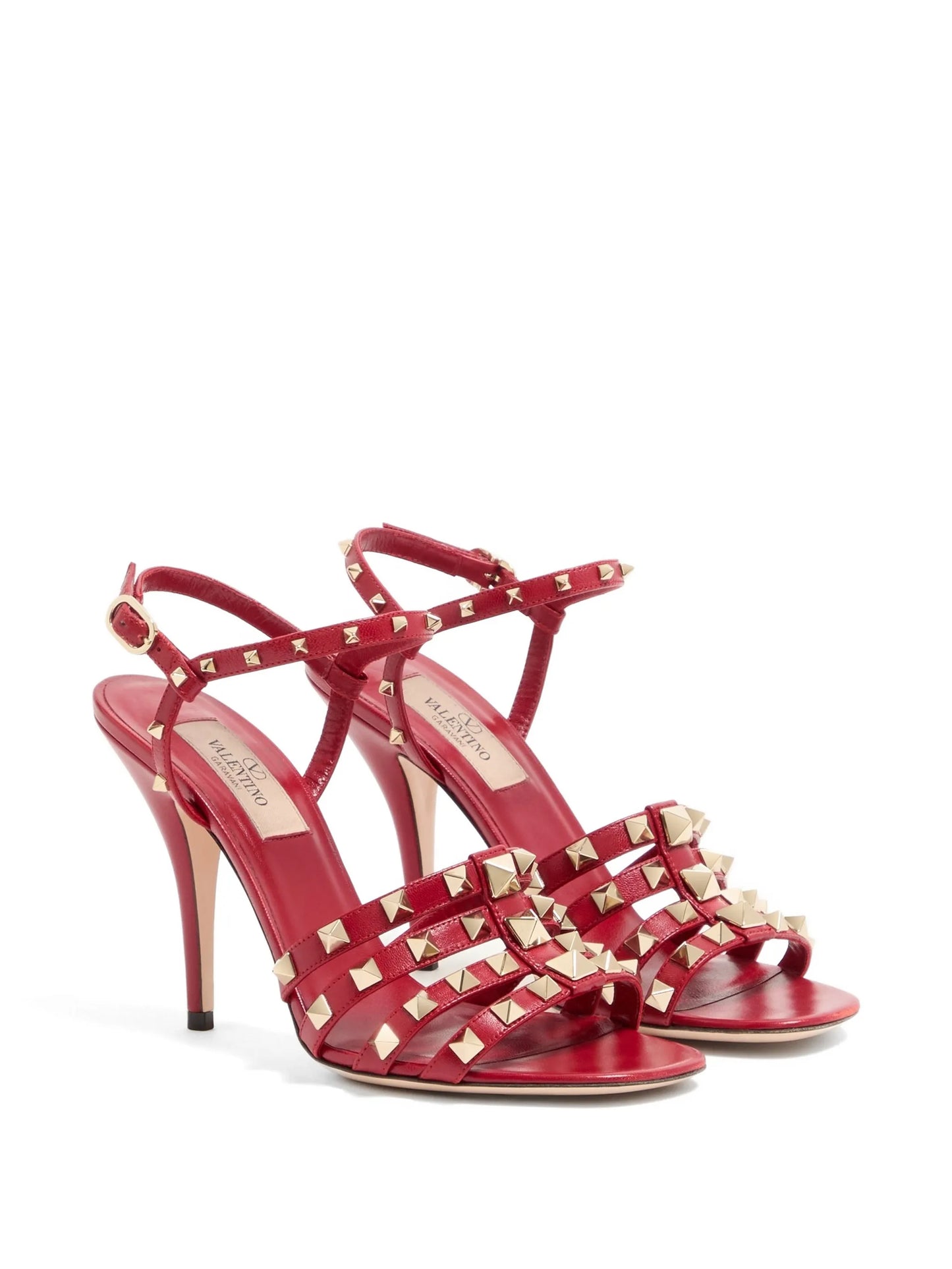 Rockstud kidskin sandals 100mm