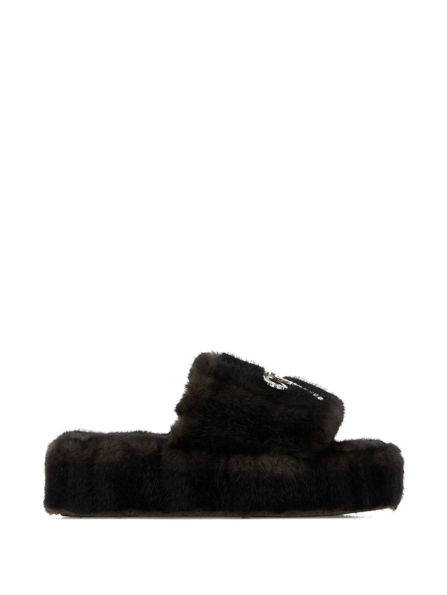 crystal-embellished platform slippers
