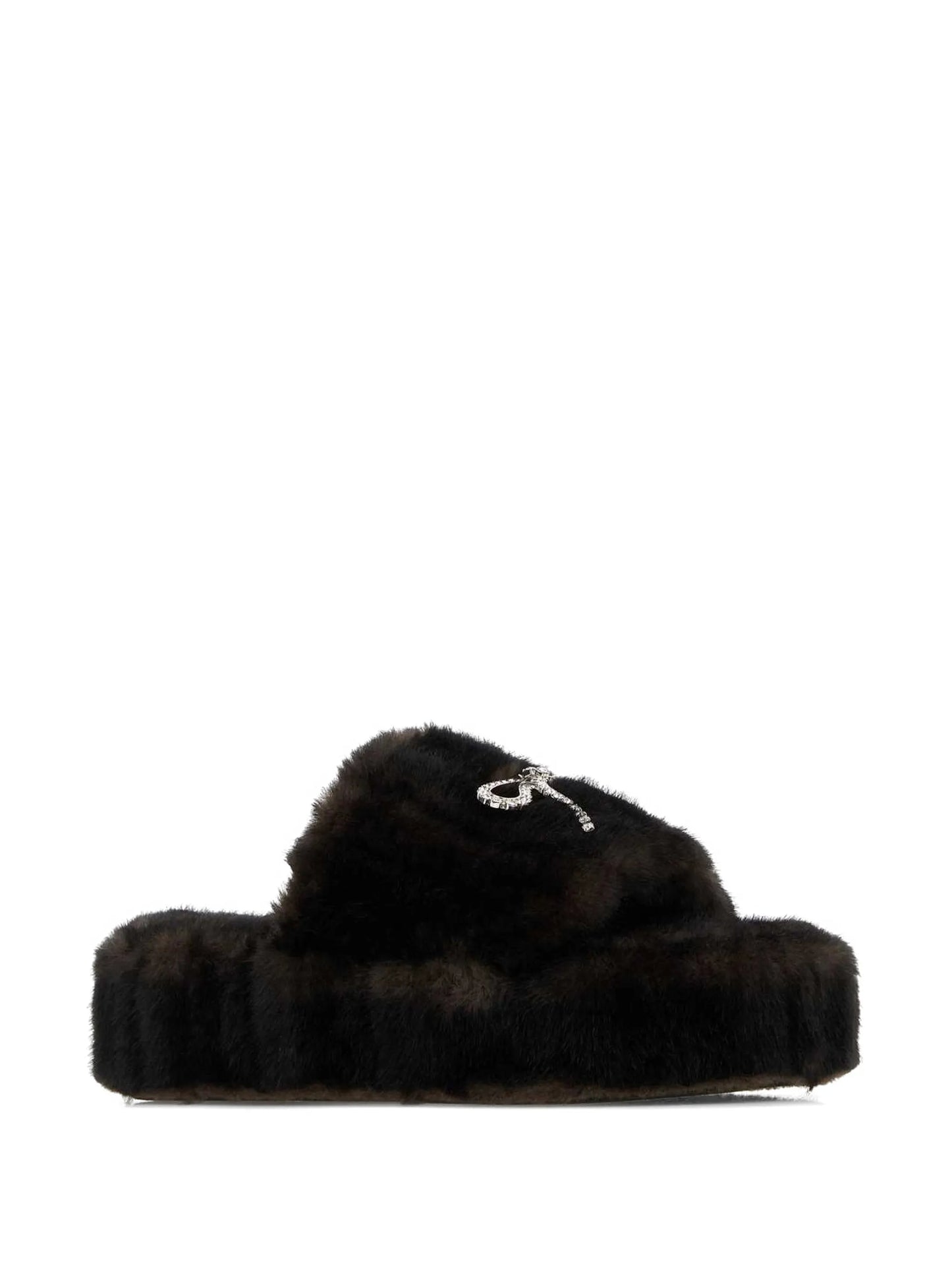 crystal-embellished platform slippers