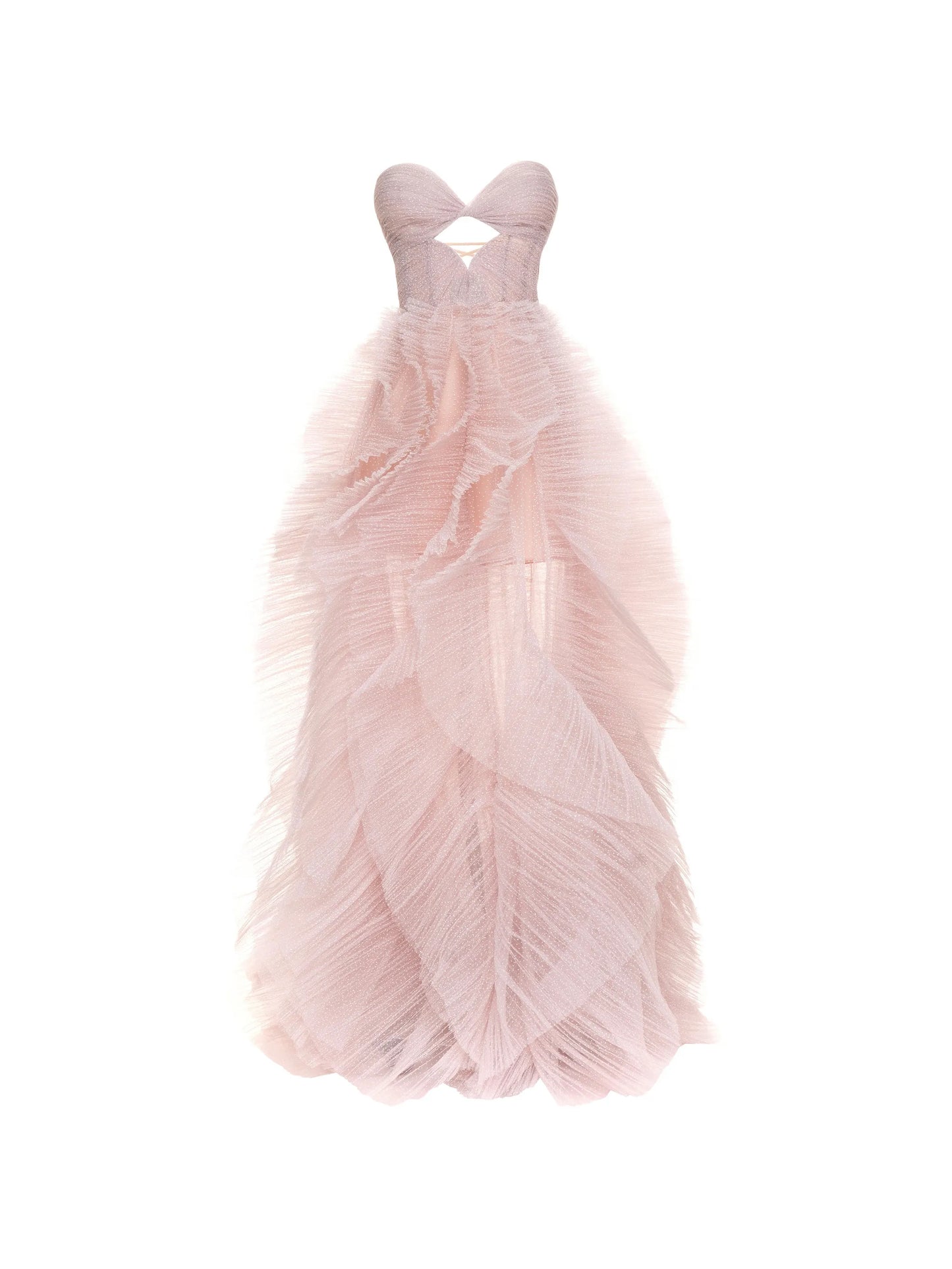 ruffled lace-up maxi dress