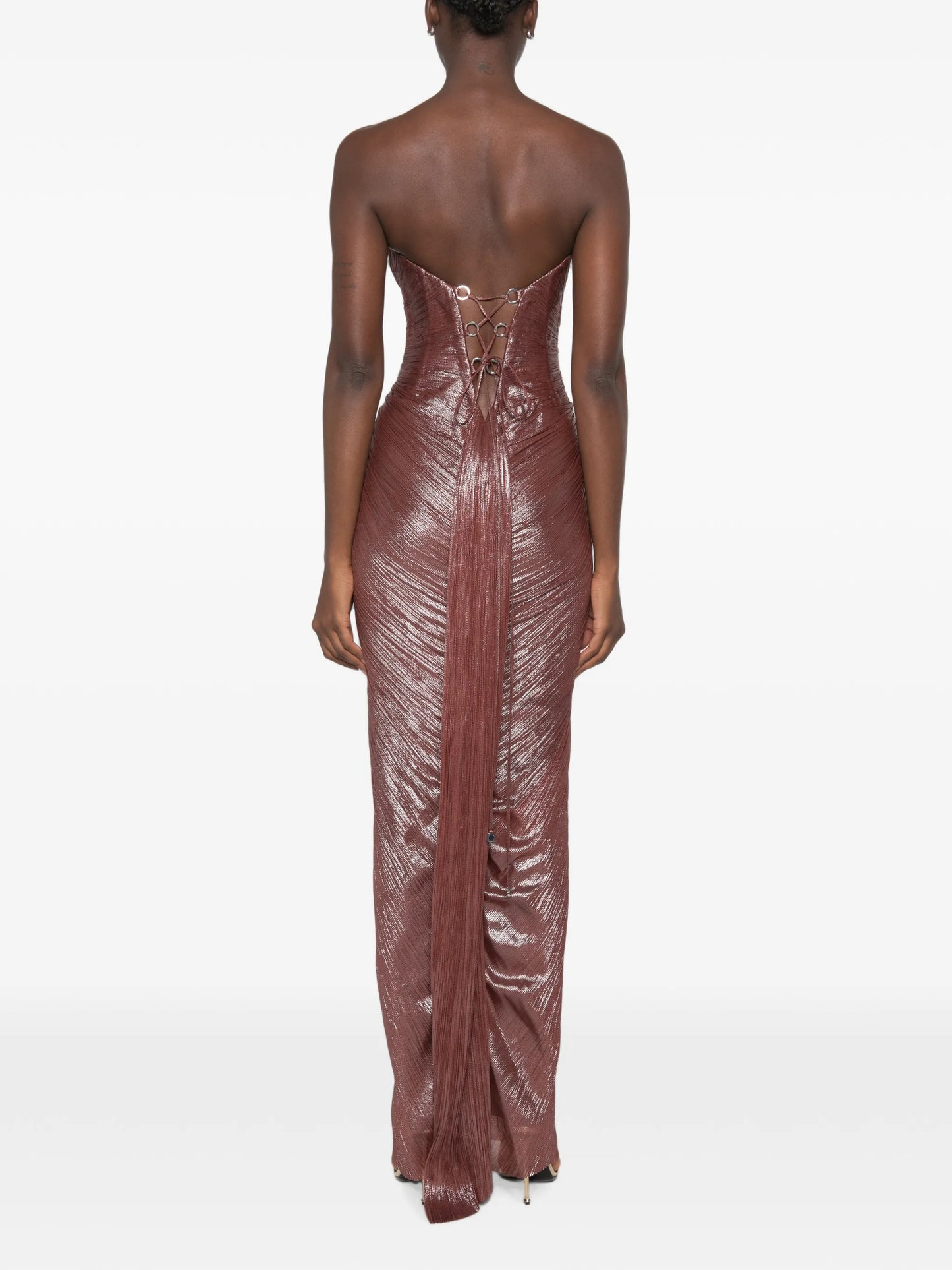 Alessandra pleated strapless maxi dress