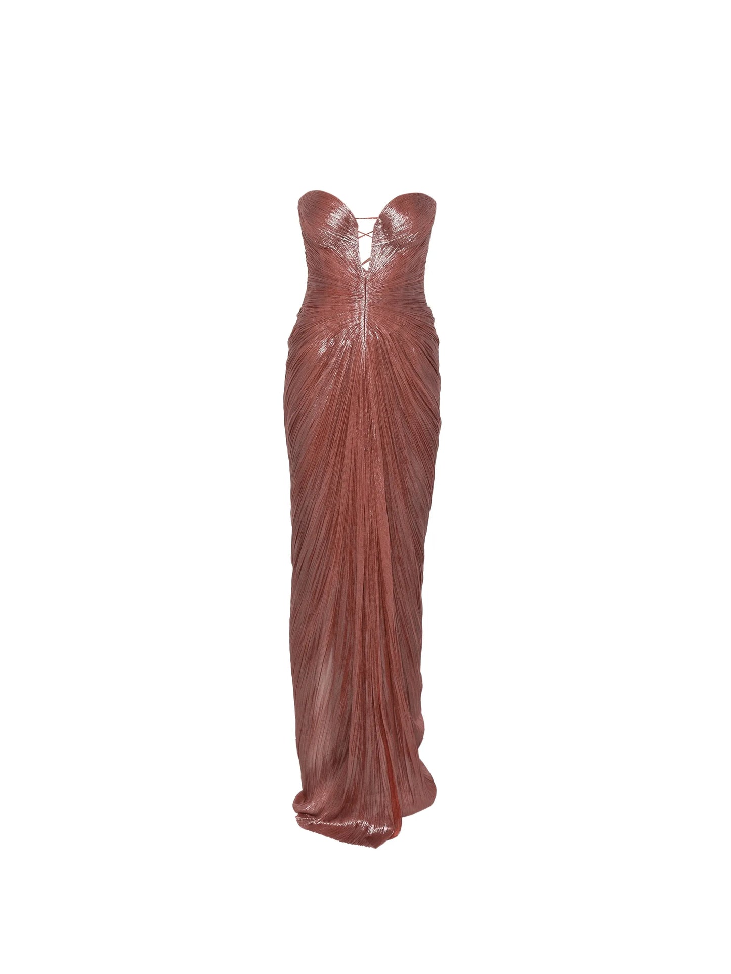 Alessandra pleated strapless maxi dress