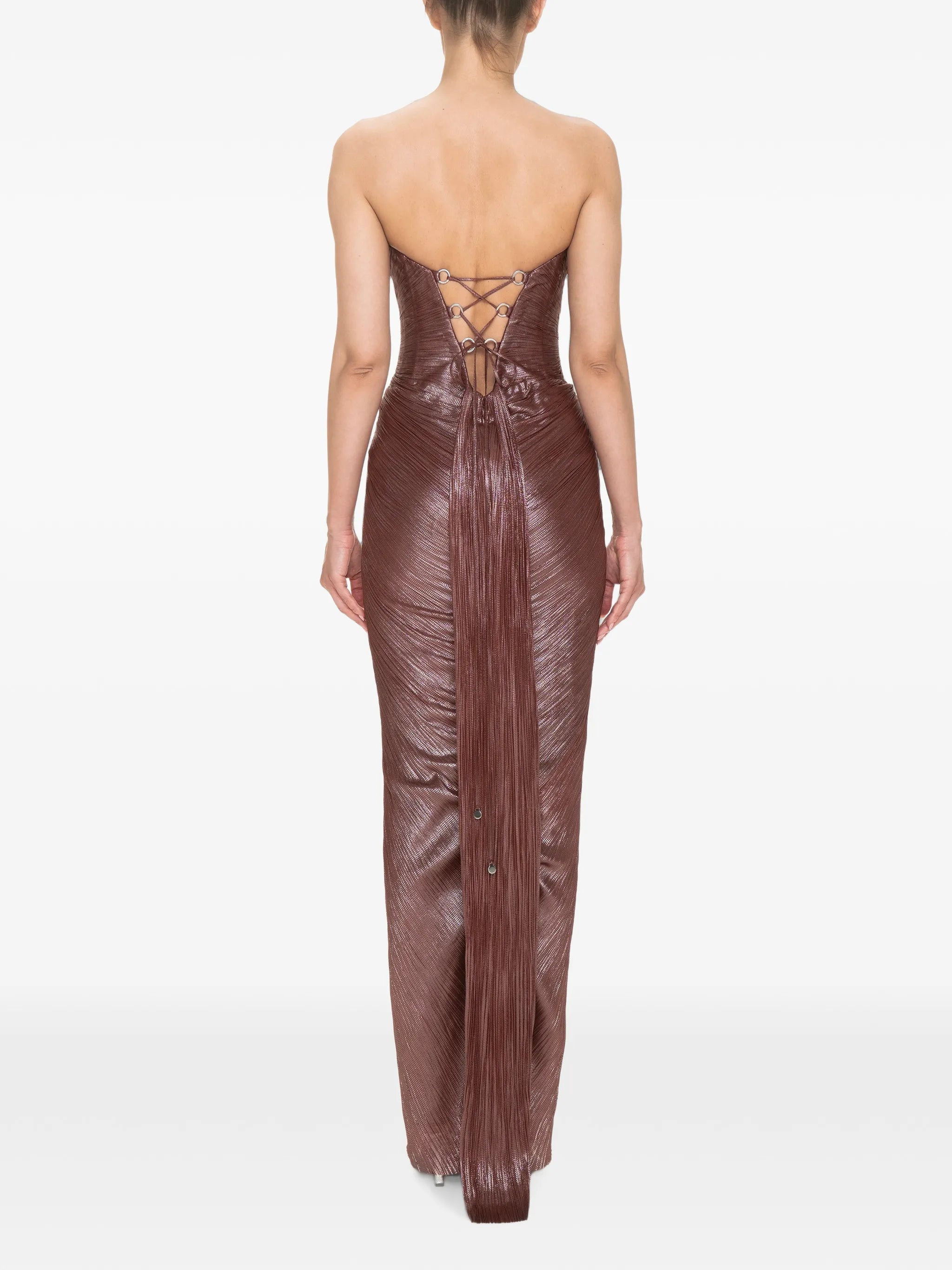 Alessandra pleated strapless maxi dress