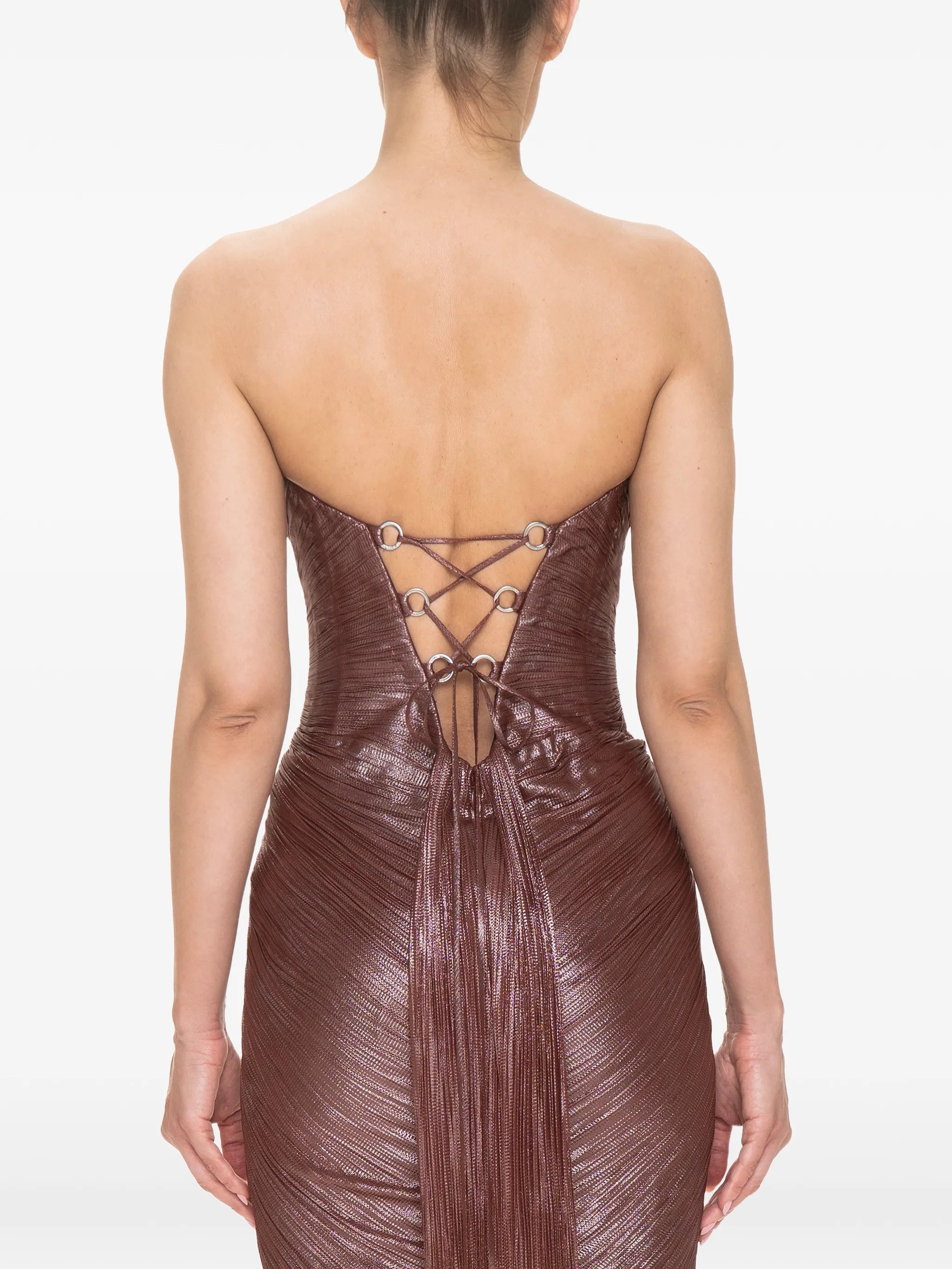 Alessandra pleated strapless maxi dress