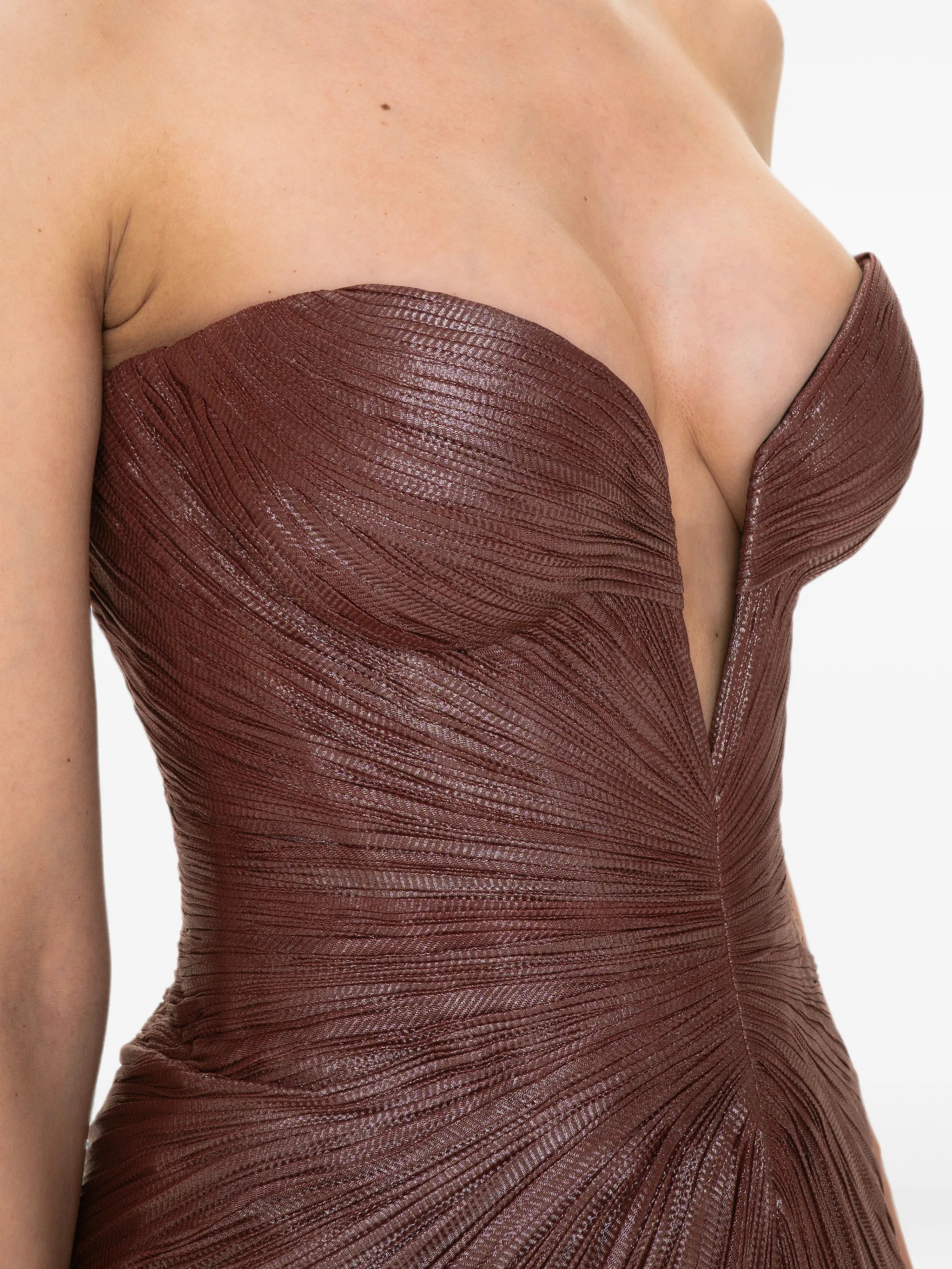 Alessandra pleated strapless maxi dress