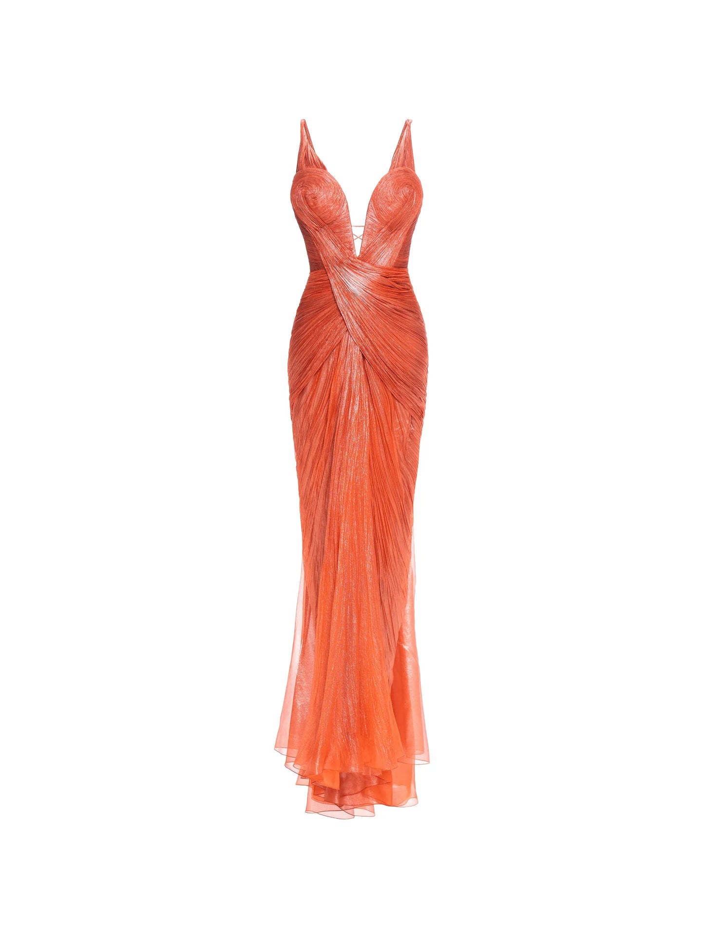 Corinna draped lace-up maxi dress