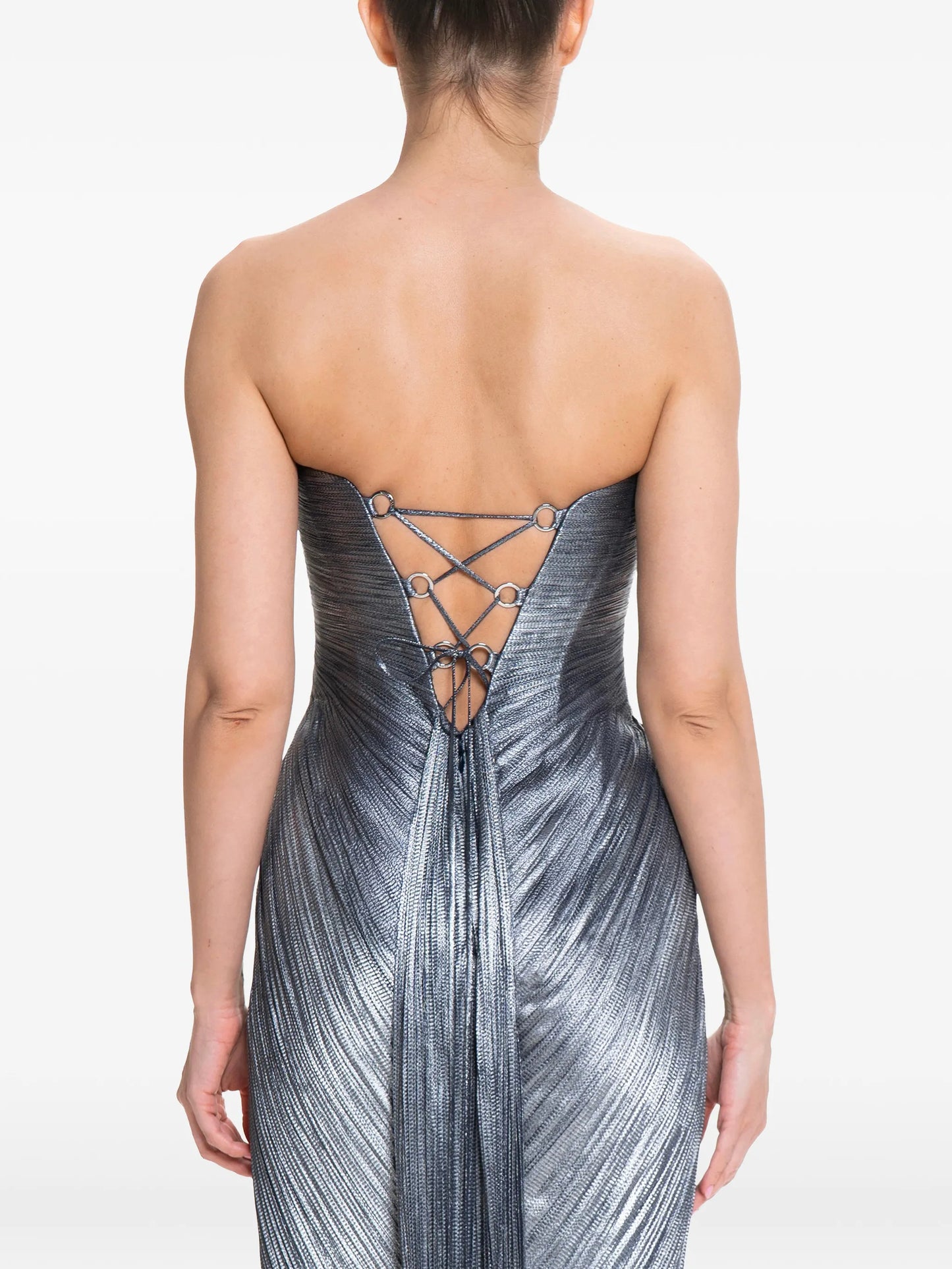 Stephanie cut-out pleated maxi dress
