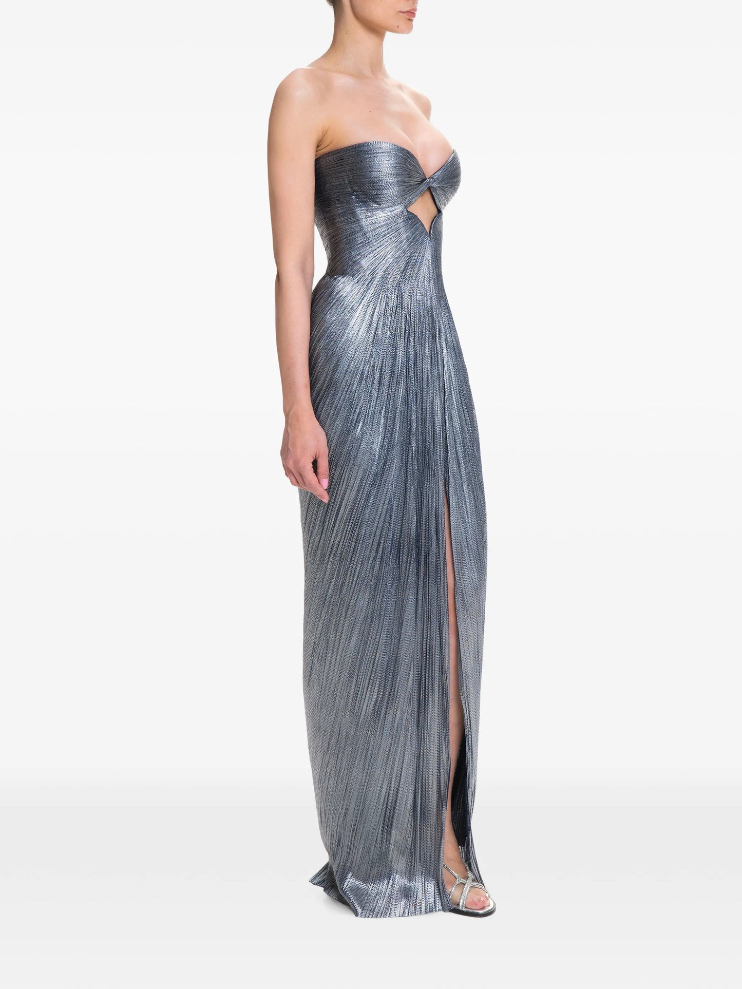 Stephanie cut-out pleated maxi dress