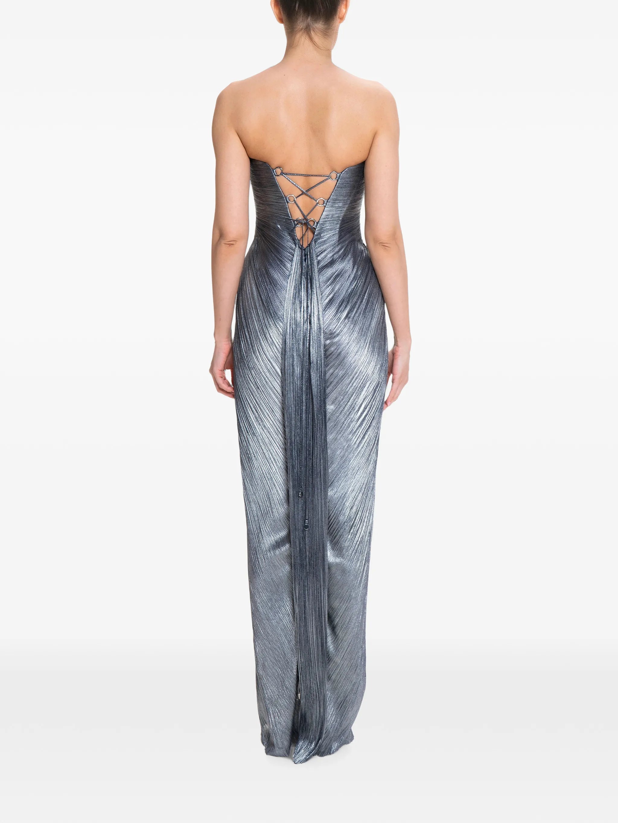 Stephanie cut-out pleated maxi dress