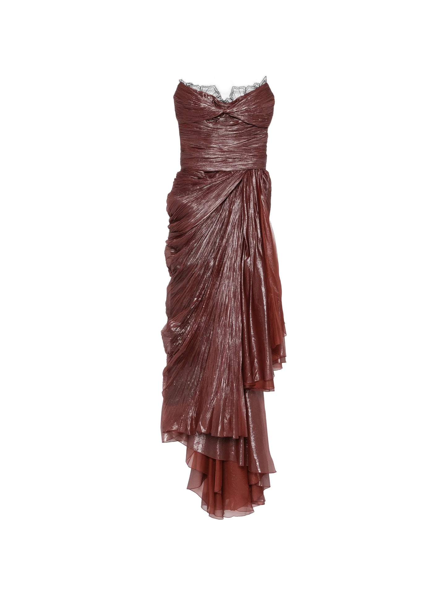 Jolie lace-trim pleated dress