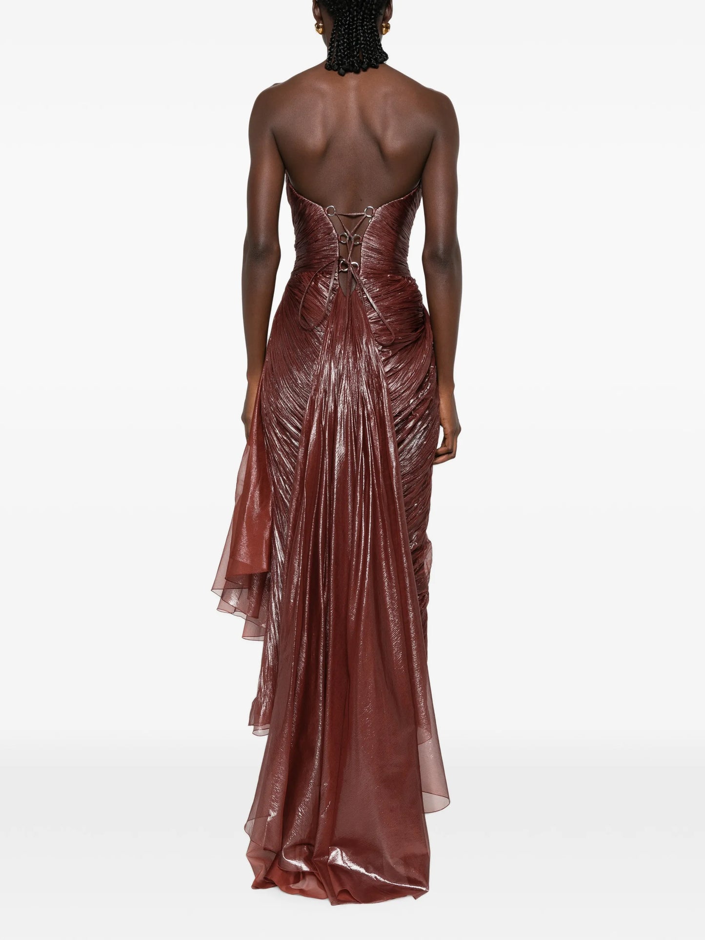 Jolie lace-trim pleated dress