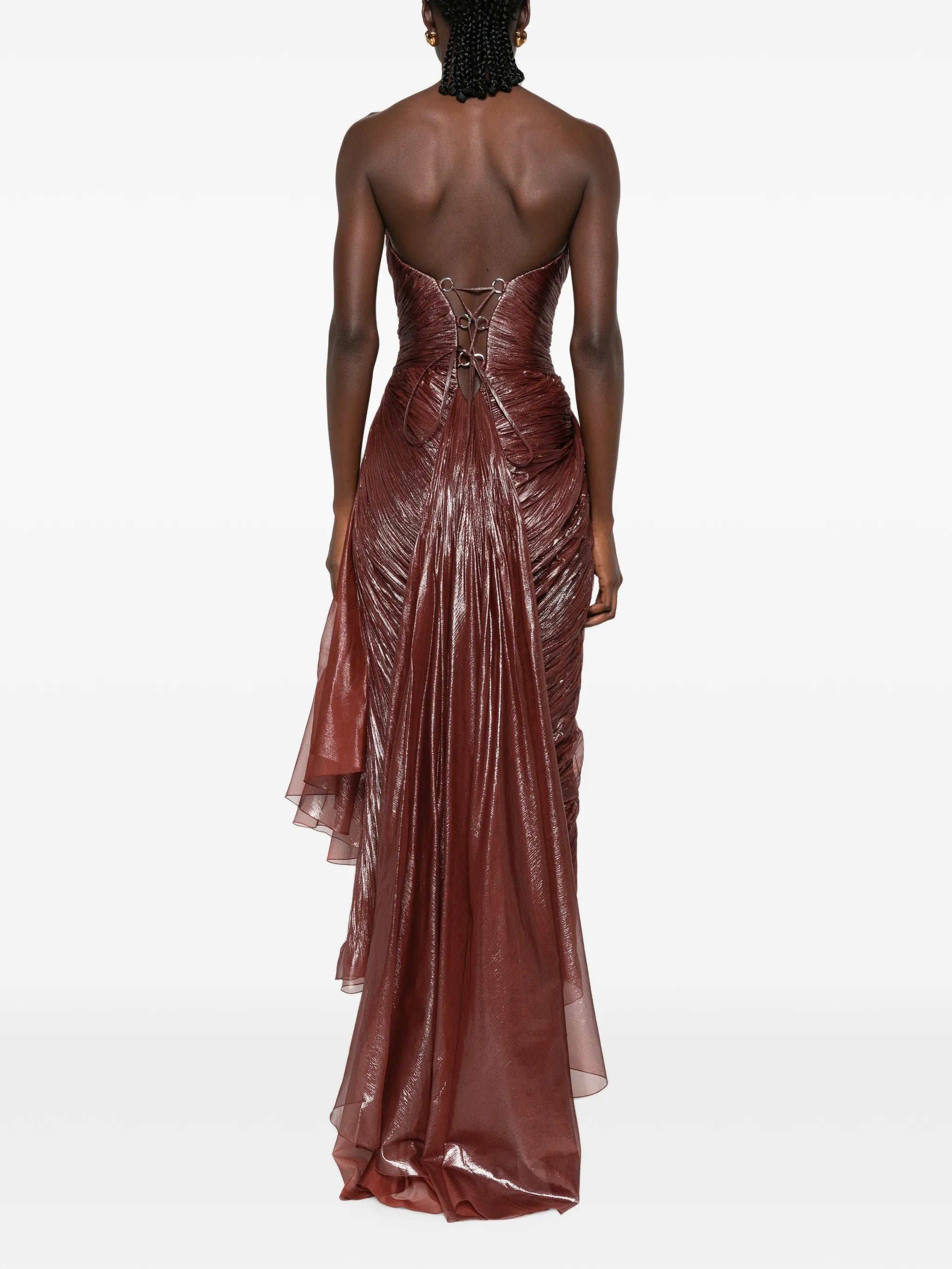 Jolie lace-trim pleated dress
