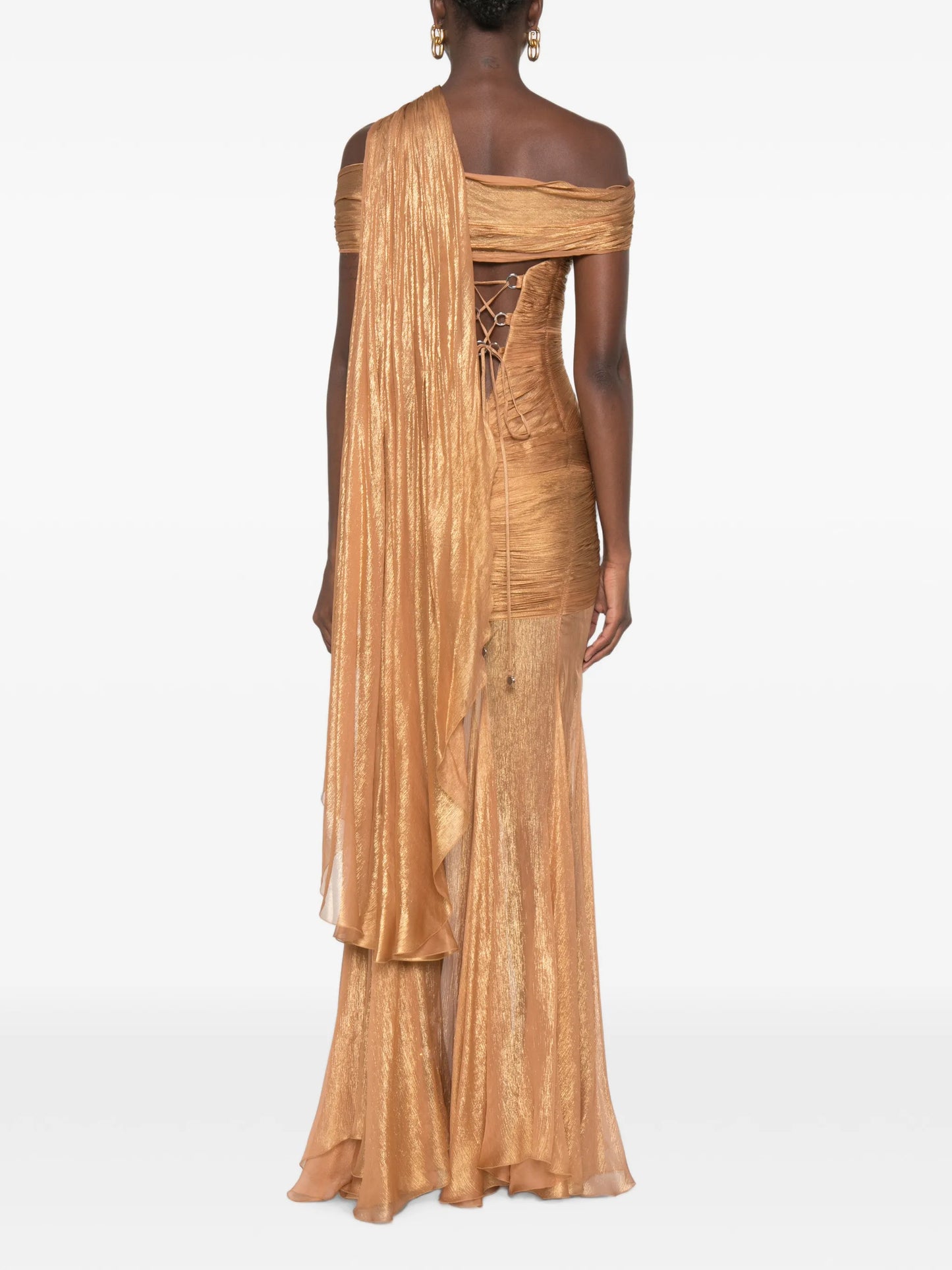 Marimar pleated strapless maxi dress