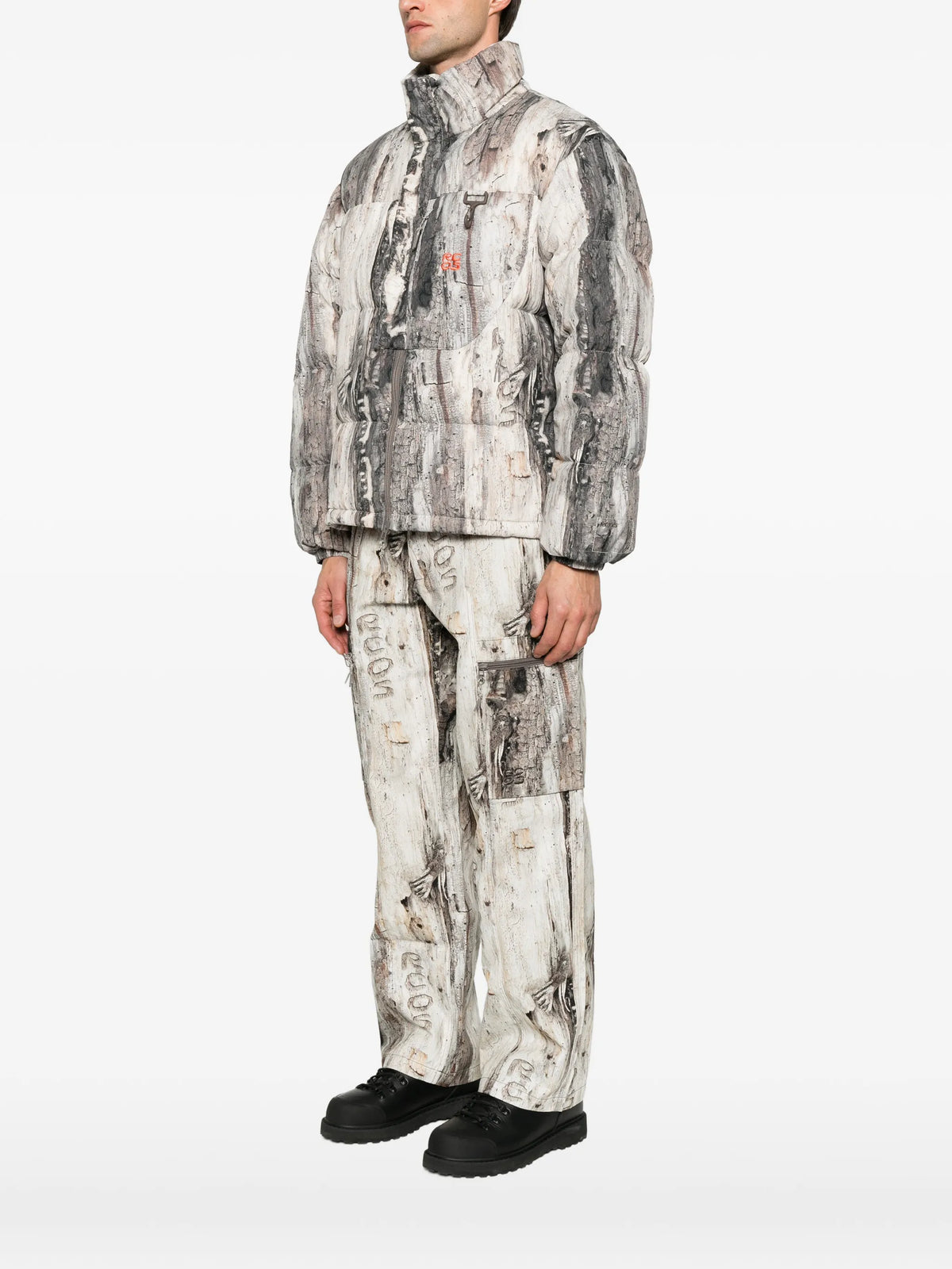 Sierra tree-bark-print puffer jacket