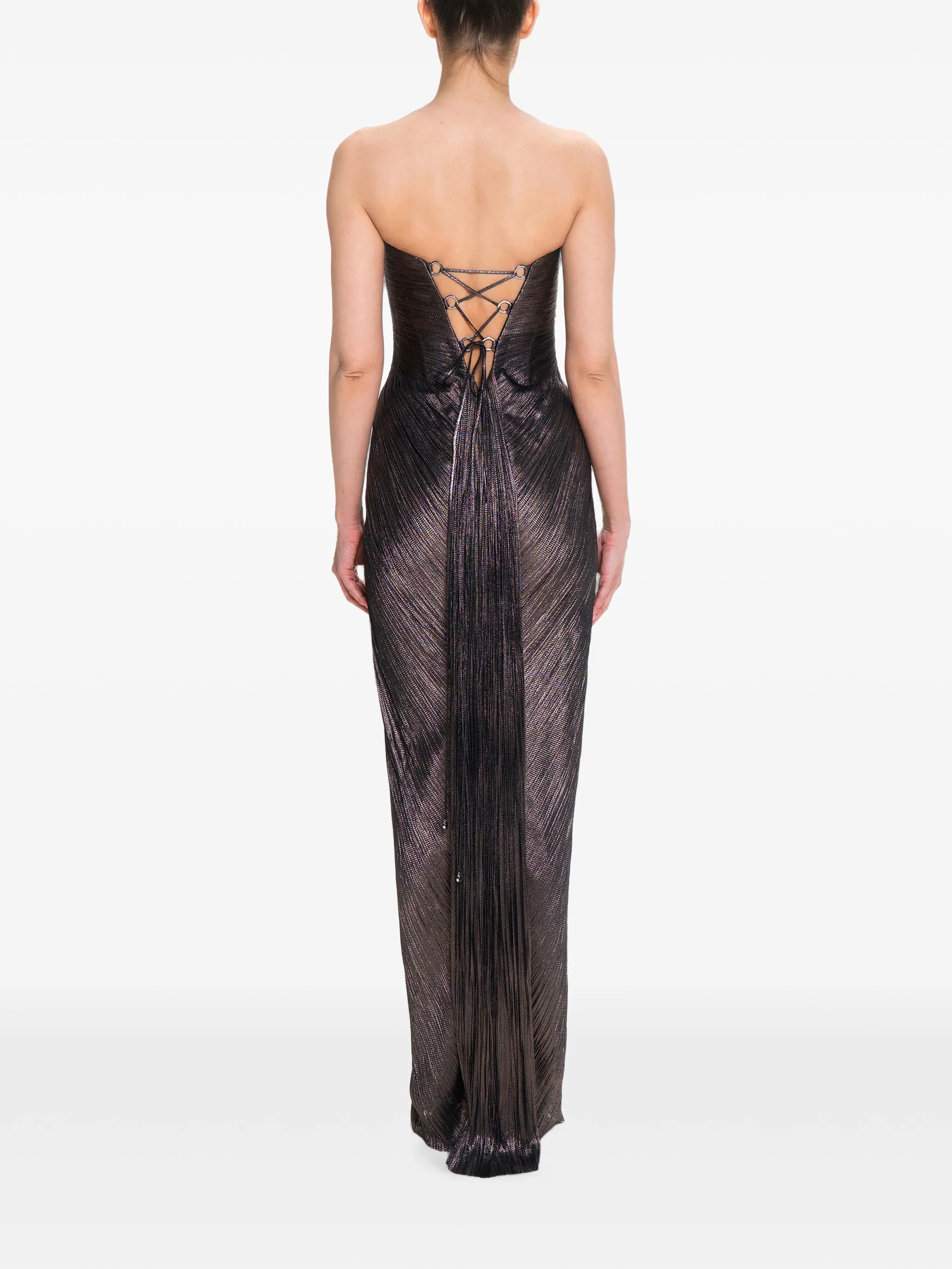 Stephanie cut-out pleated maxi dress