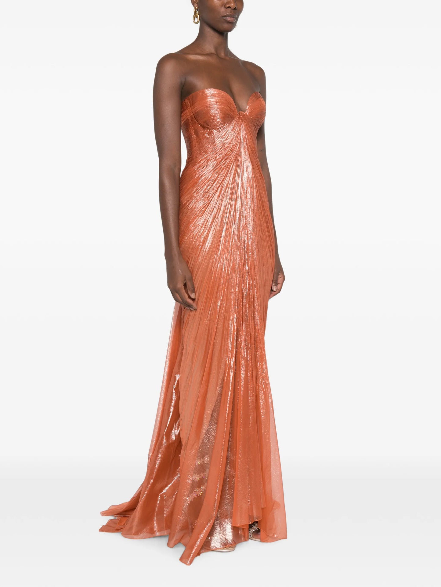 Salima pleated maxi dress