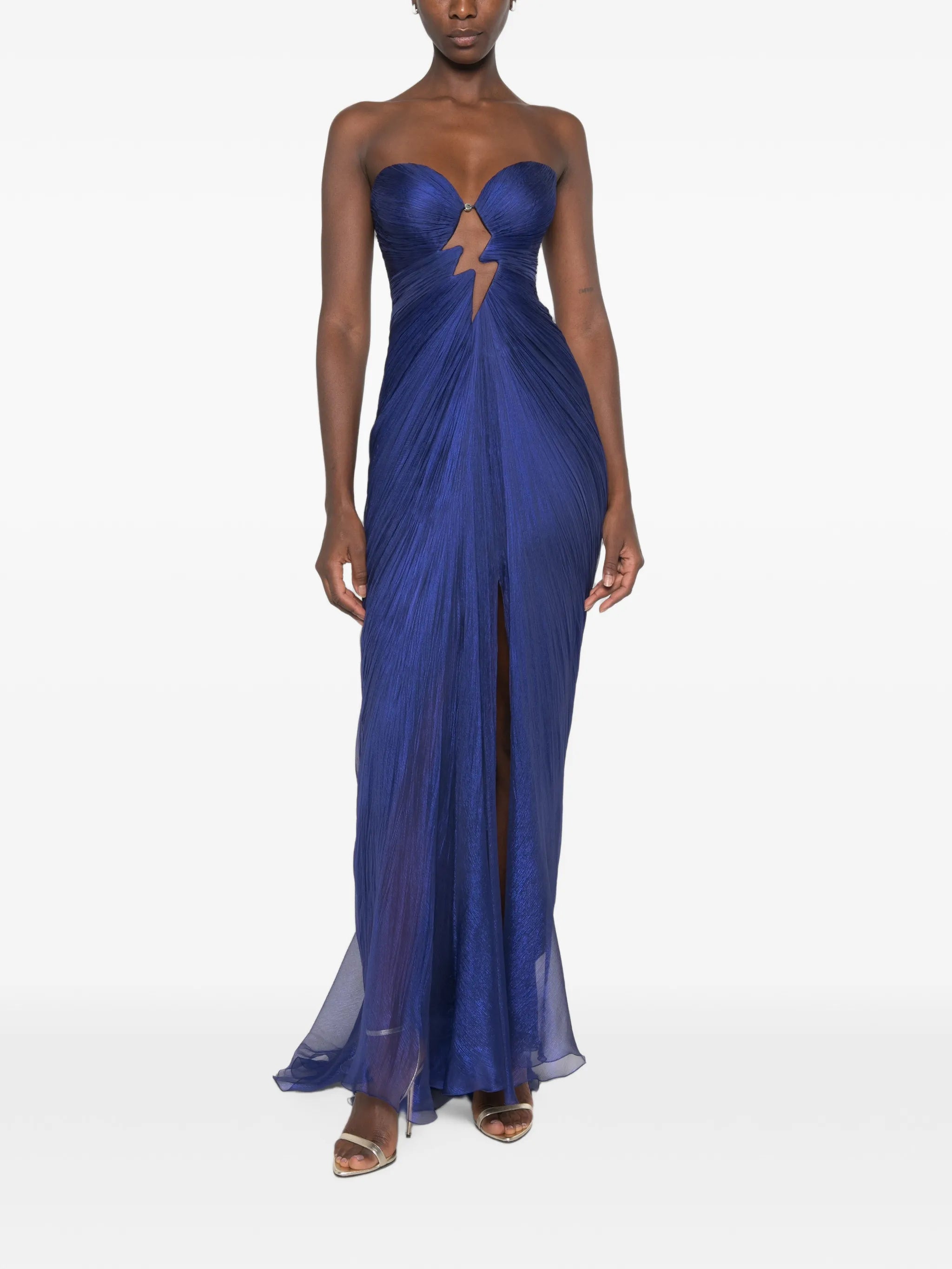Verity cut-out pleated maxi dress