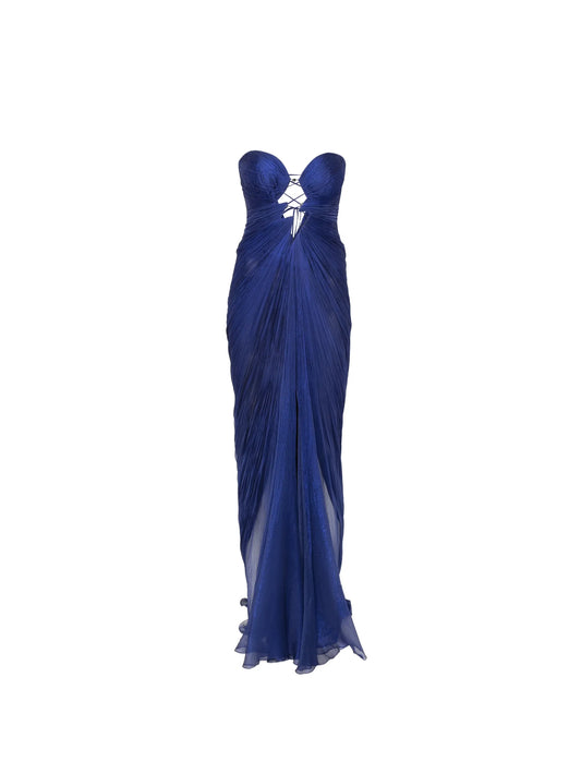 Verity cut-out pleated maxi dress
