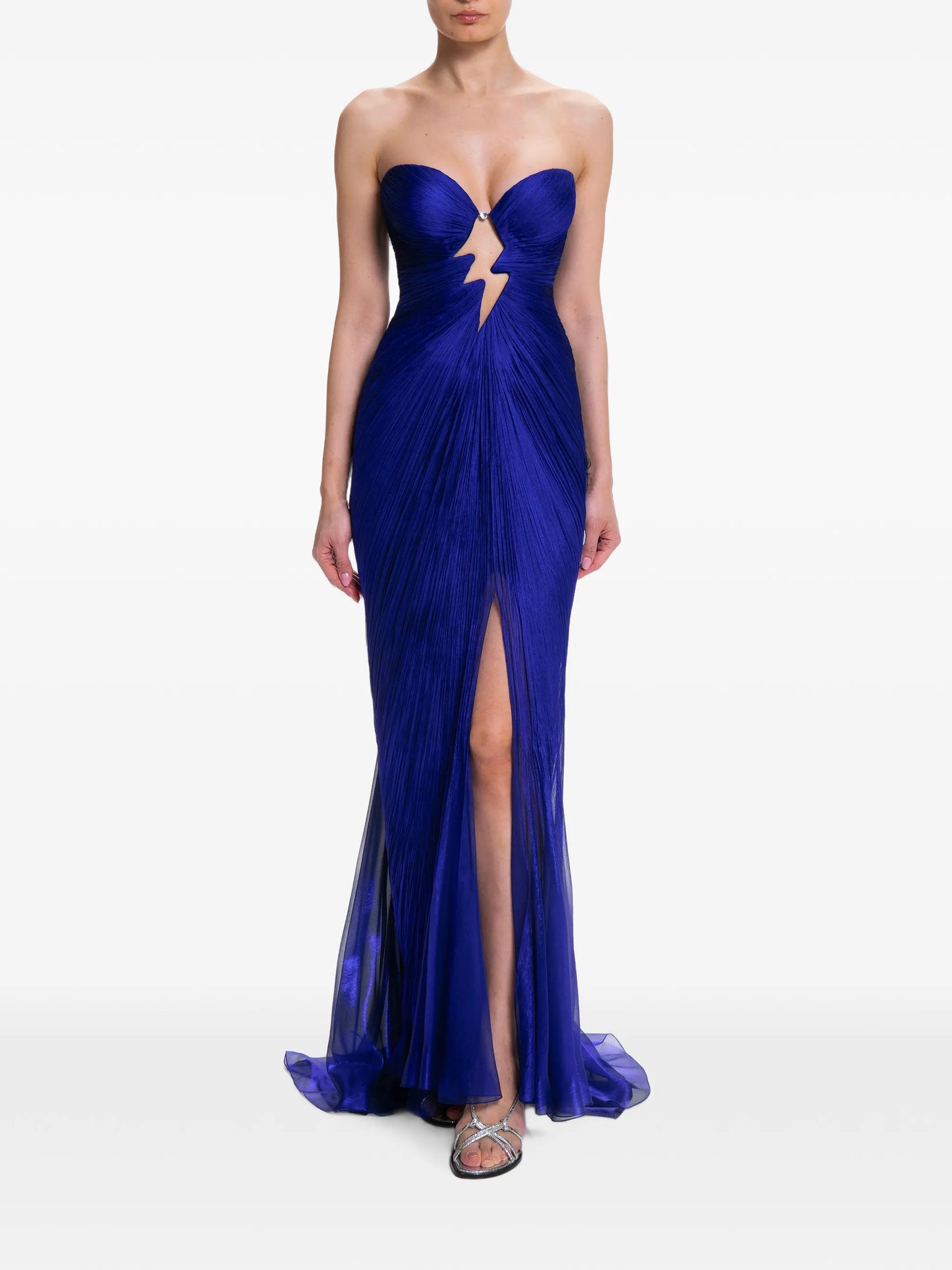 Verity cut-out pleated maxi dress