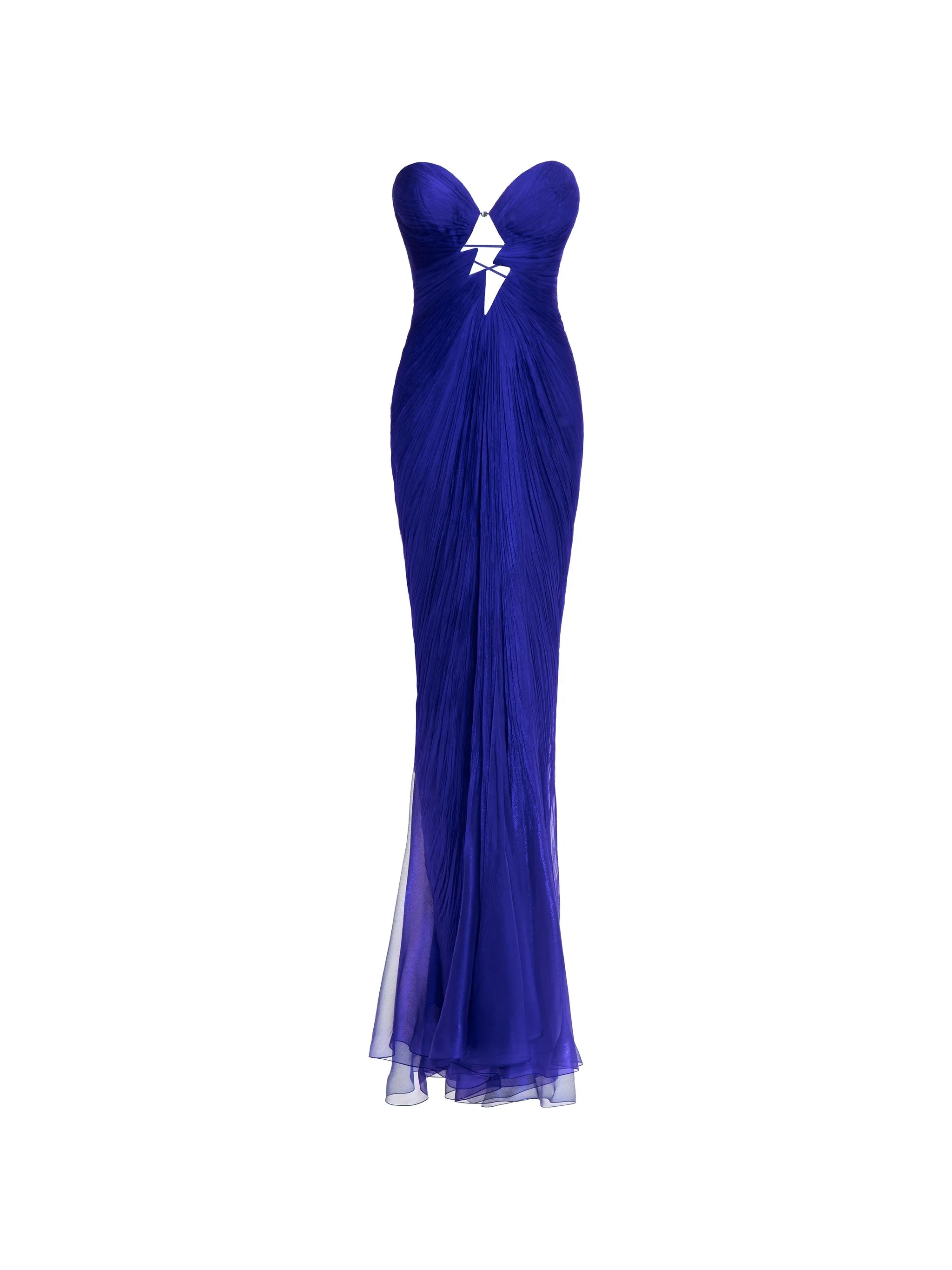 Verity cut-out pleated maxi dress