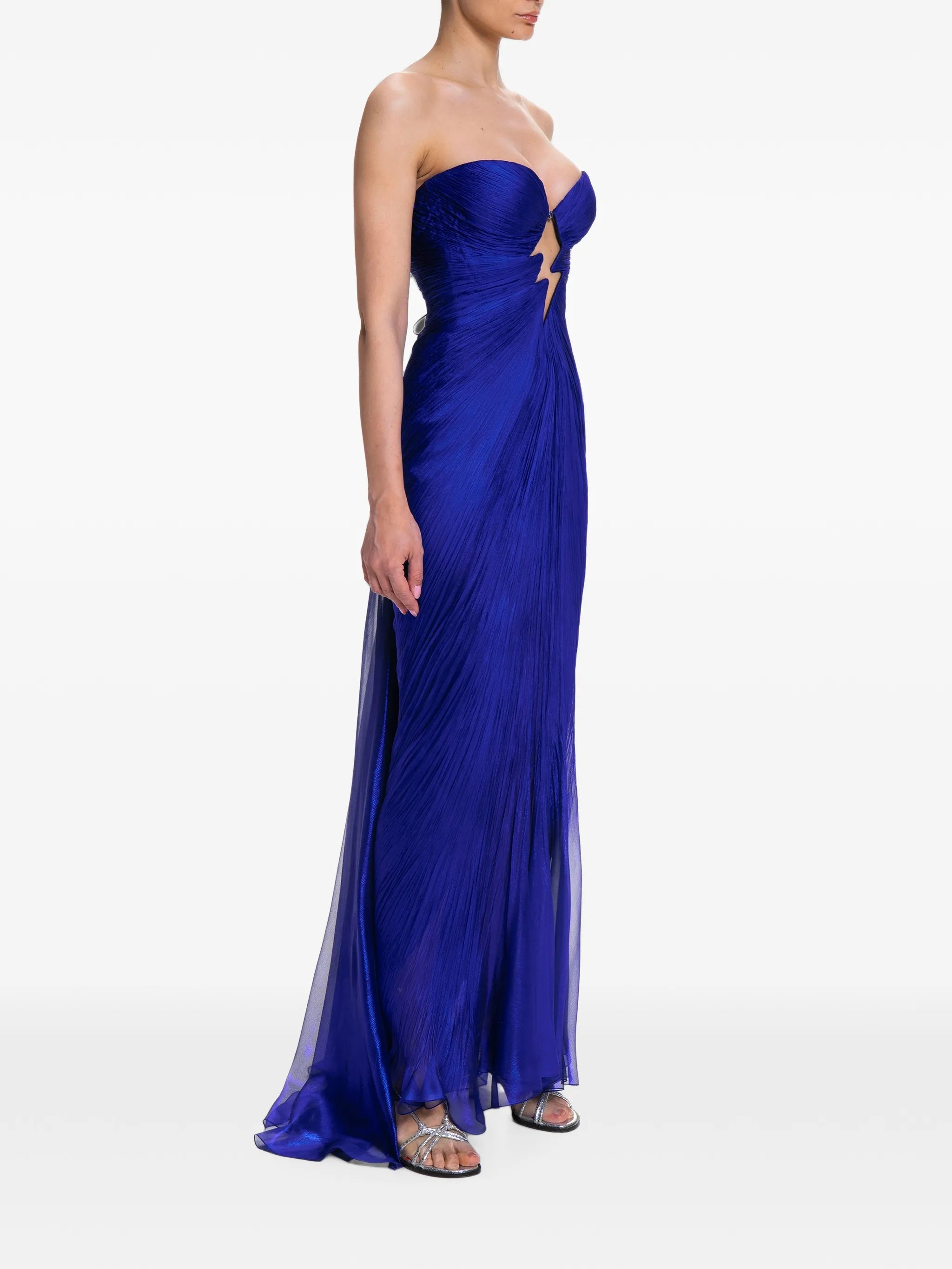 Verity cut-out pleated maxi dress